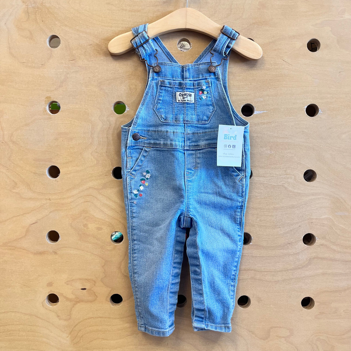 Embroider Floral Overalls