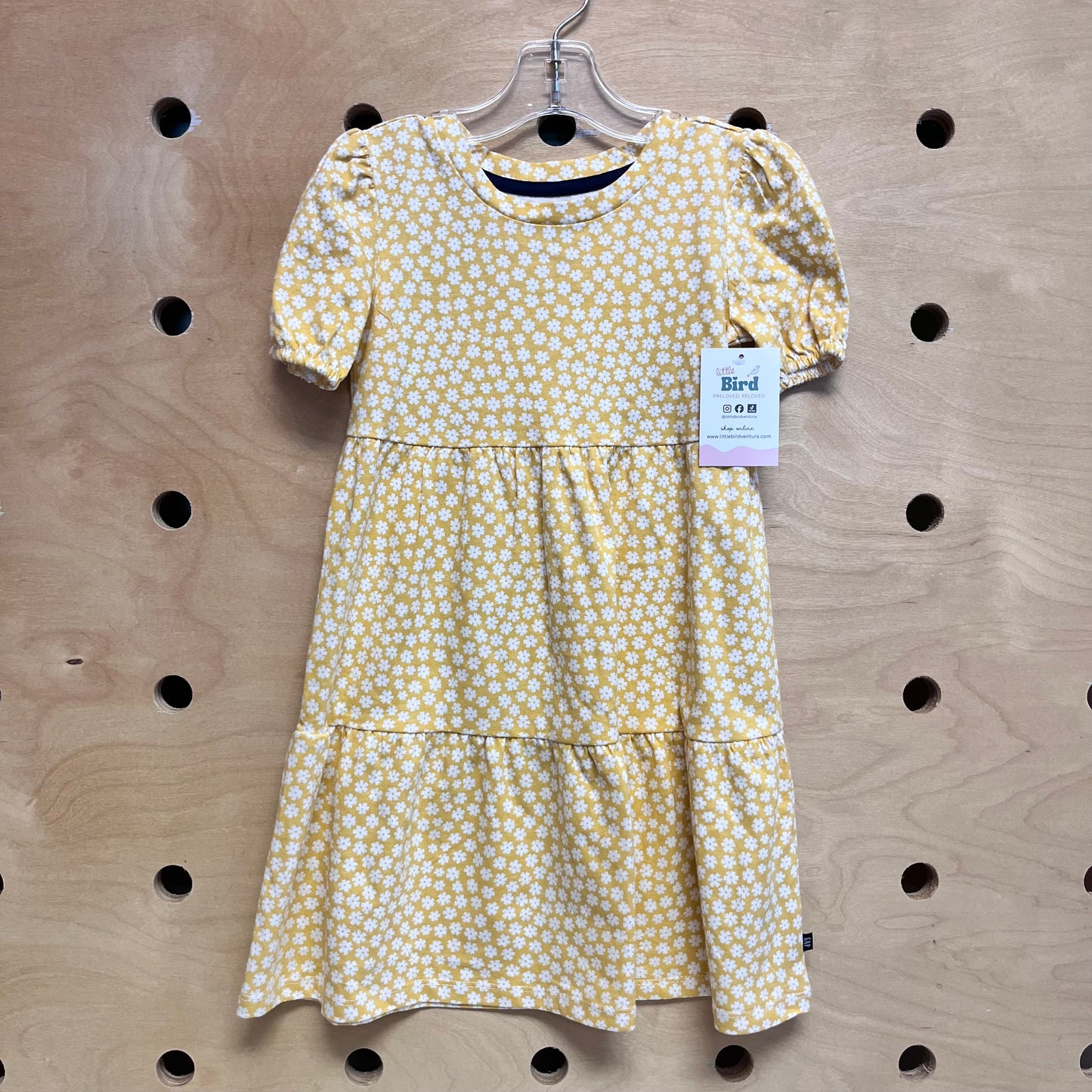 Yellow Floral Tiered Dress