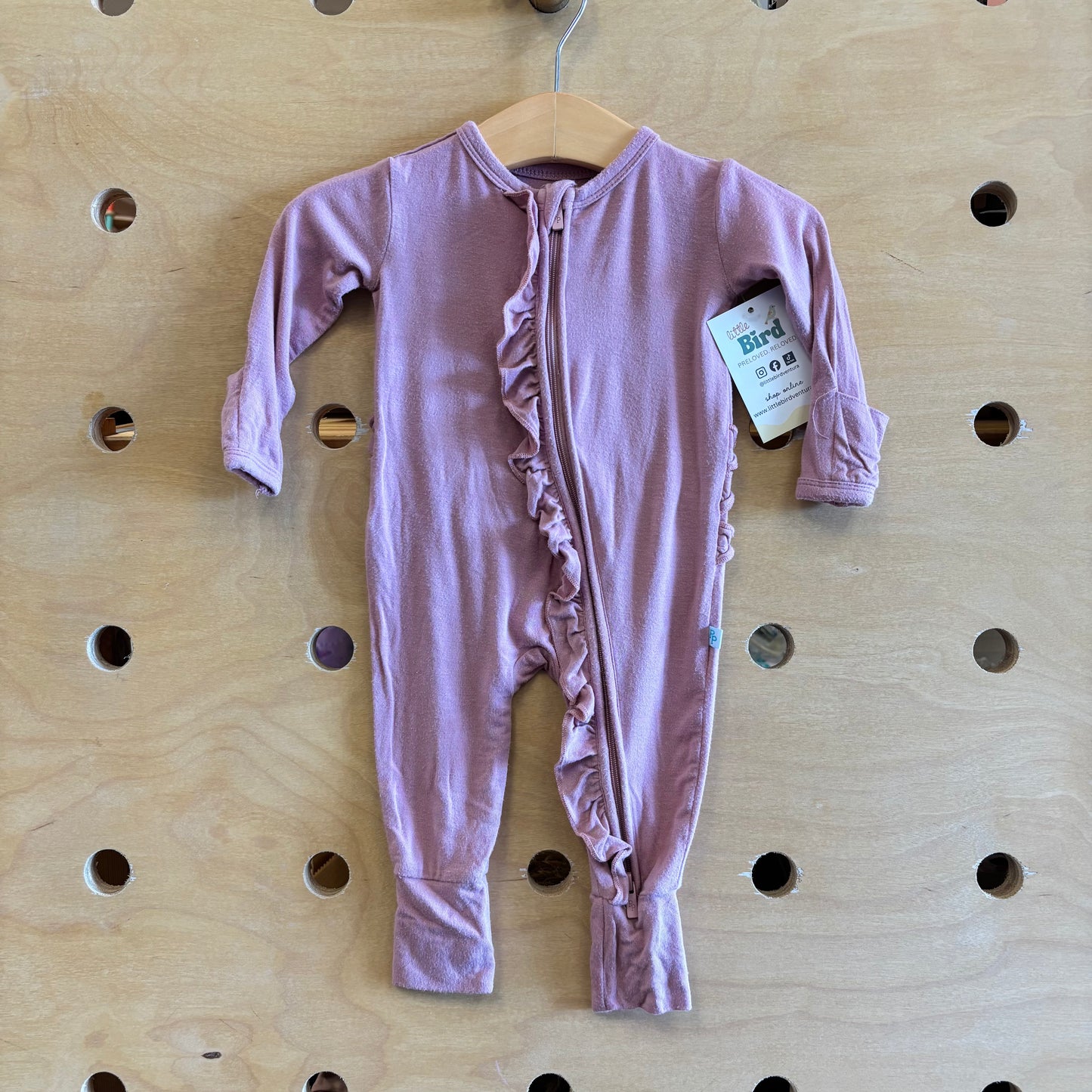Dusty Rose Bamboo Ruffle Zippy