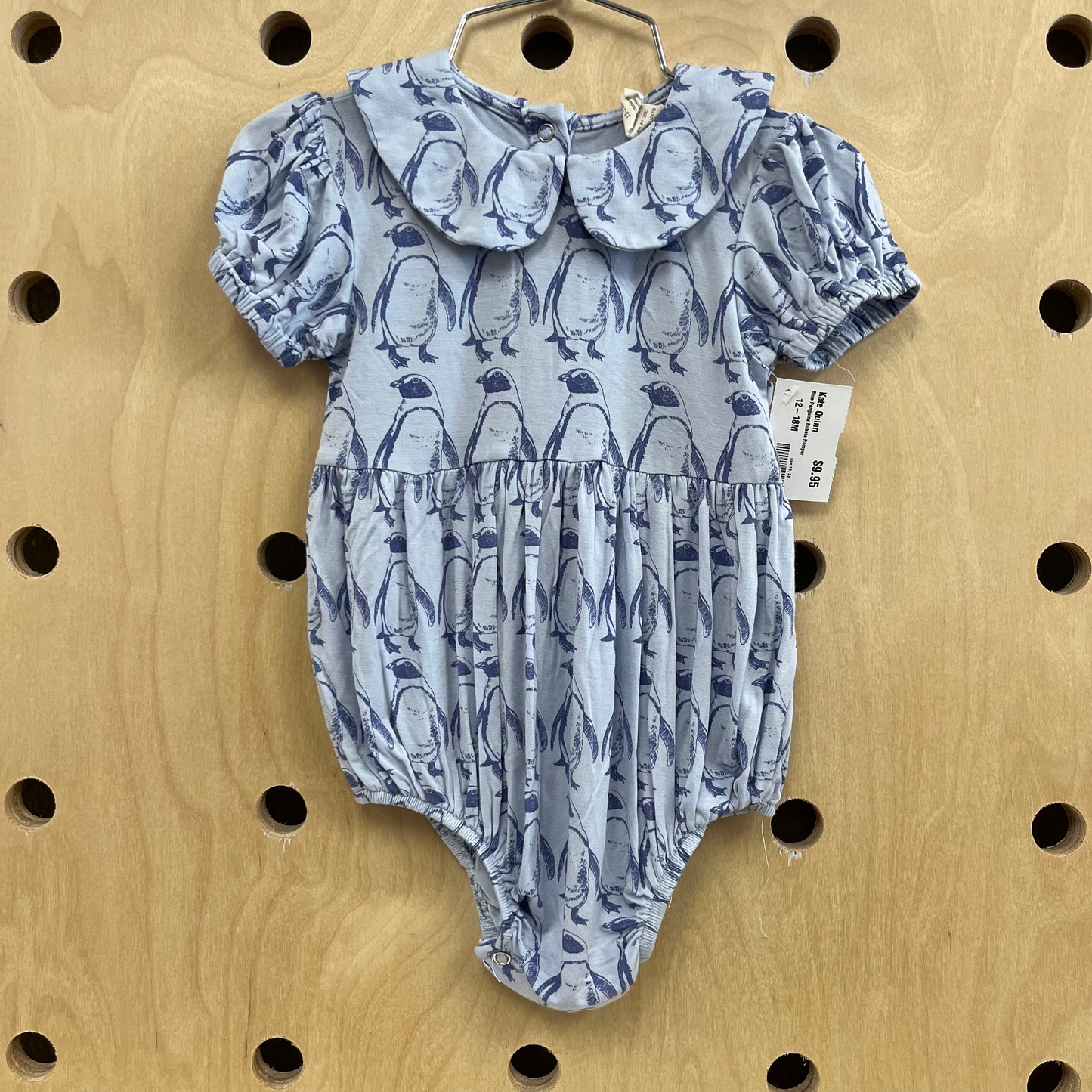 Blue Penguins Bubble Romper