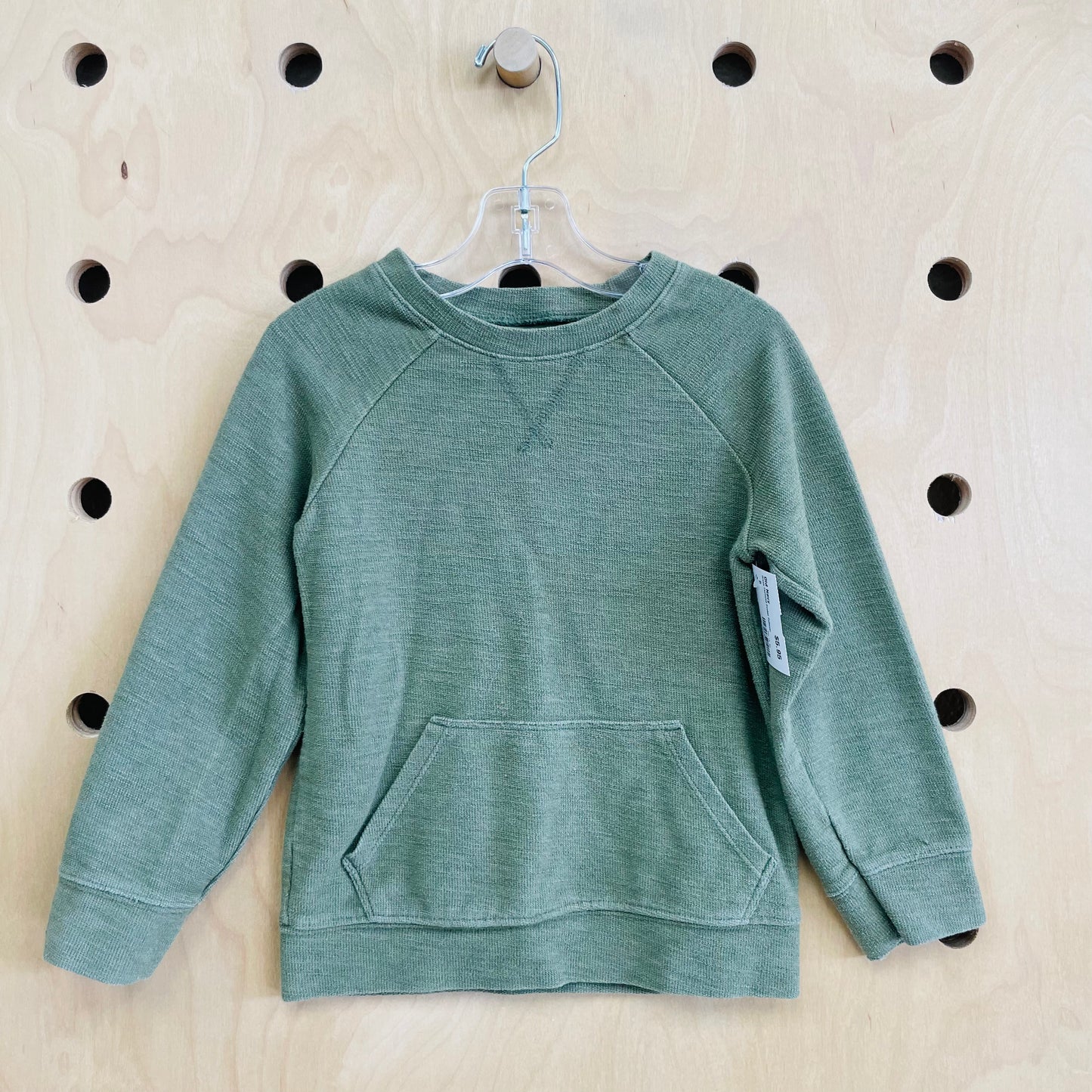 Green Textured Pocket Pullover