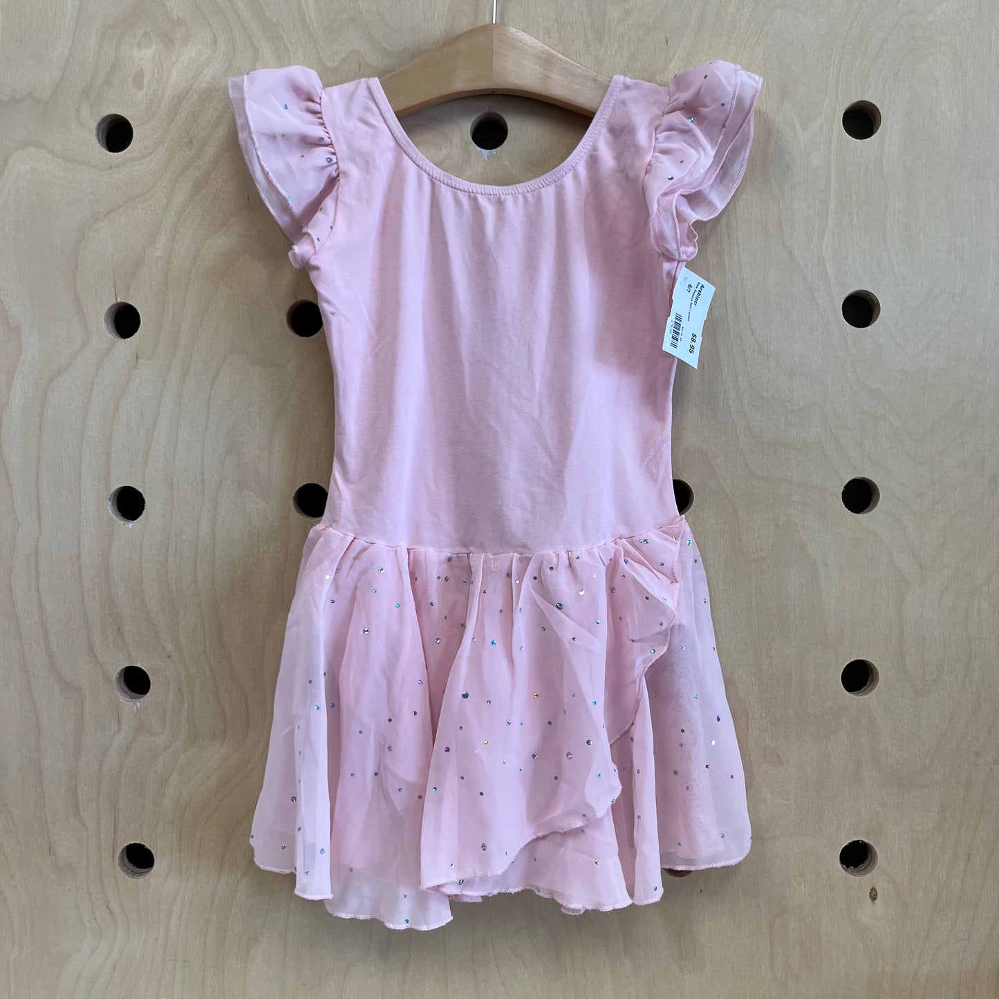 Pink Sequins Skirt Leotard