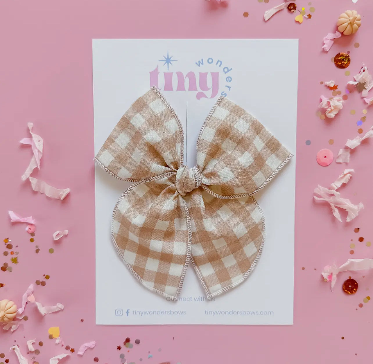 Beige & White Gingham