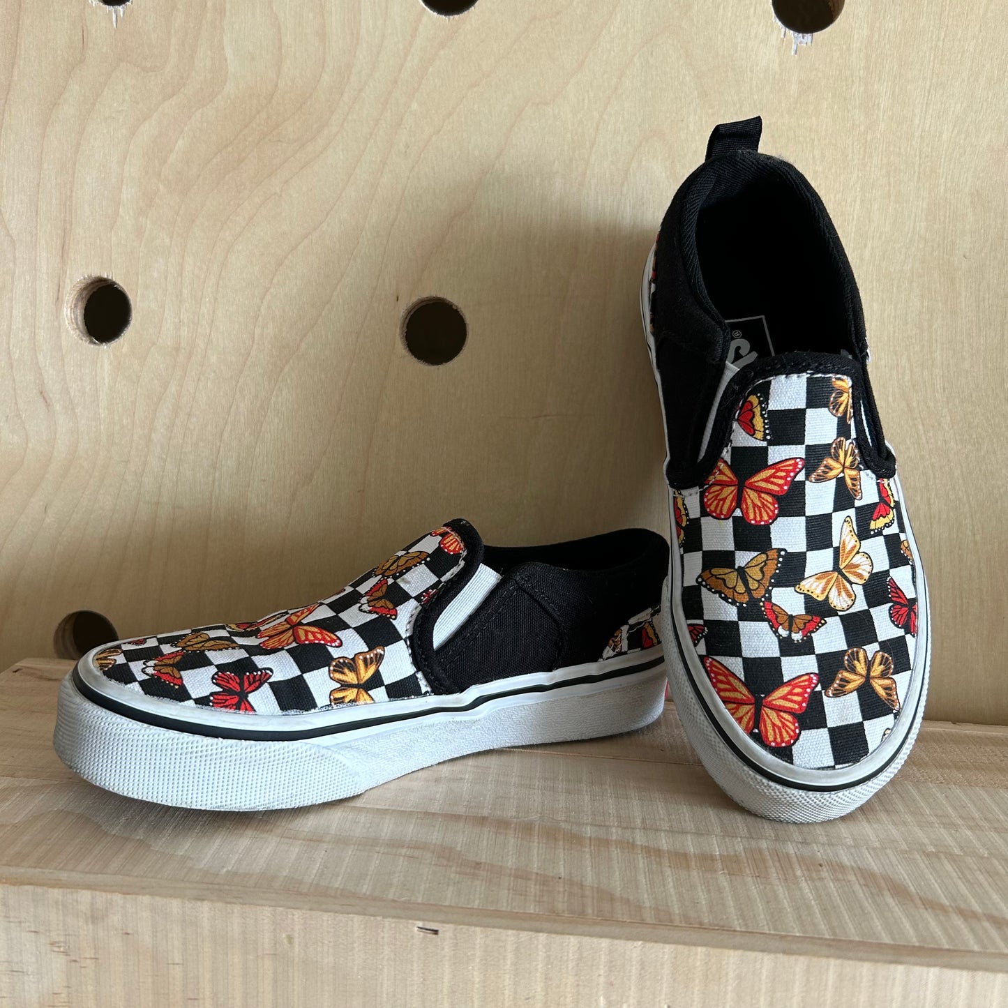 Butterfly Checkered Slip Ons