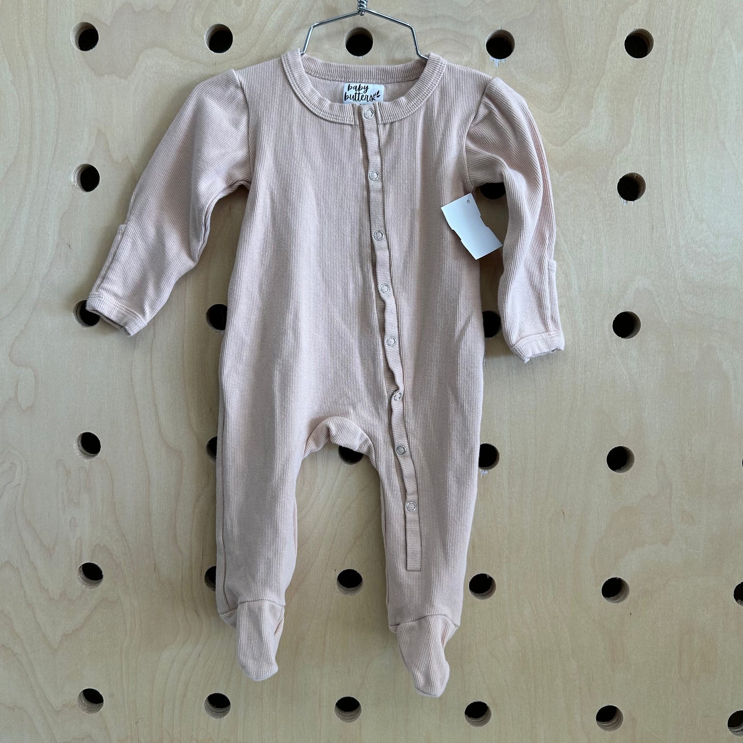 Camel Ribbed Snap Footies
