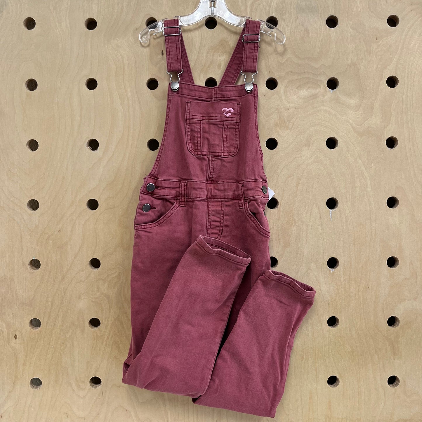 Dusty Pink Heart Wave Overalls