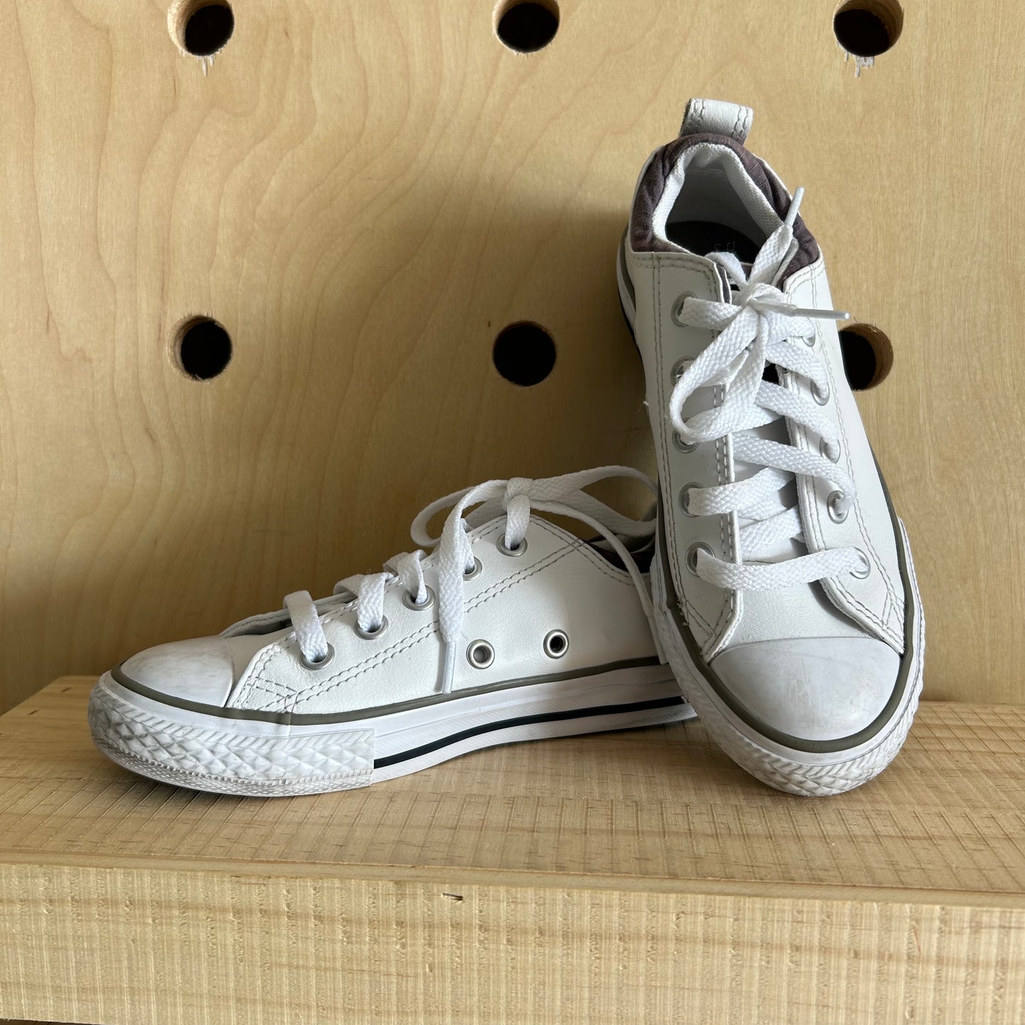 White Leather Low Tops