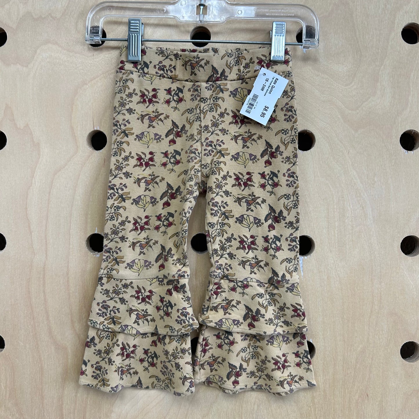 Tan Floral Bell Bottoms