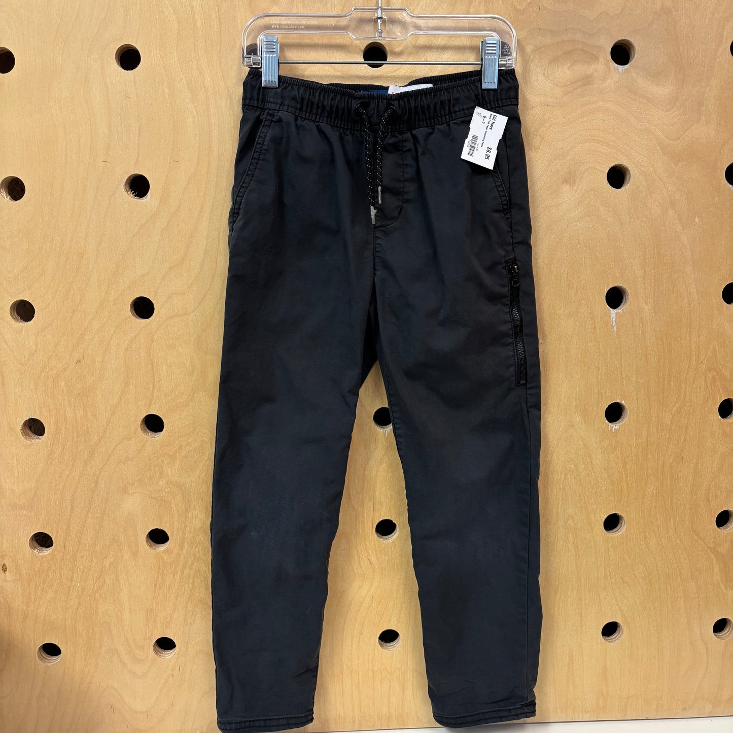 Black Tech Taper Drawstring Pants