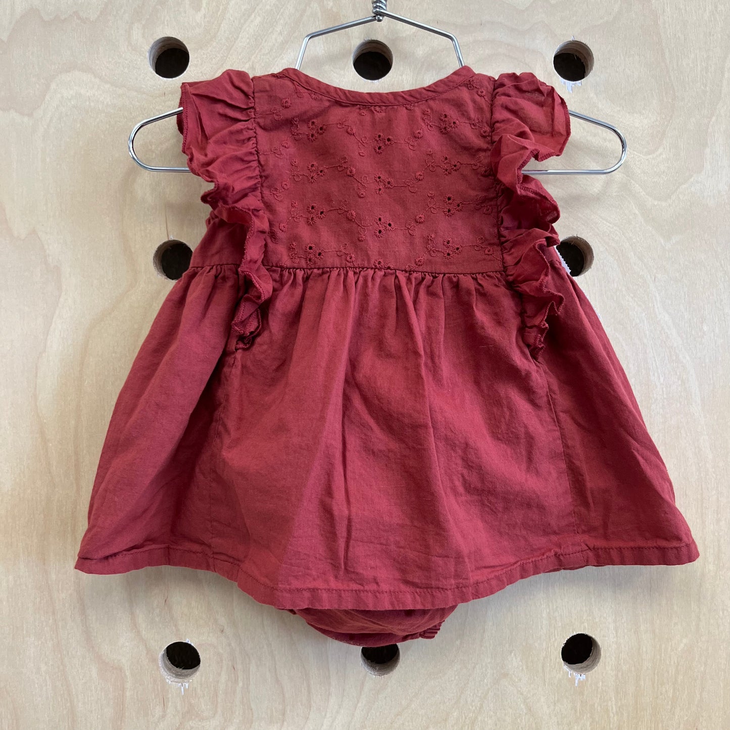 Brick Red Eyelet Dress w/ Bloomers