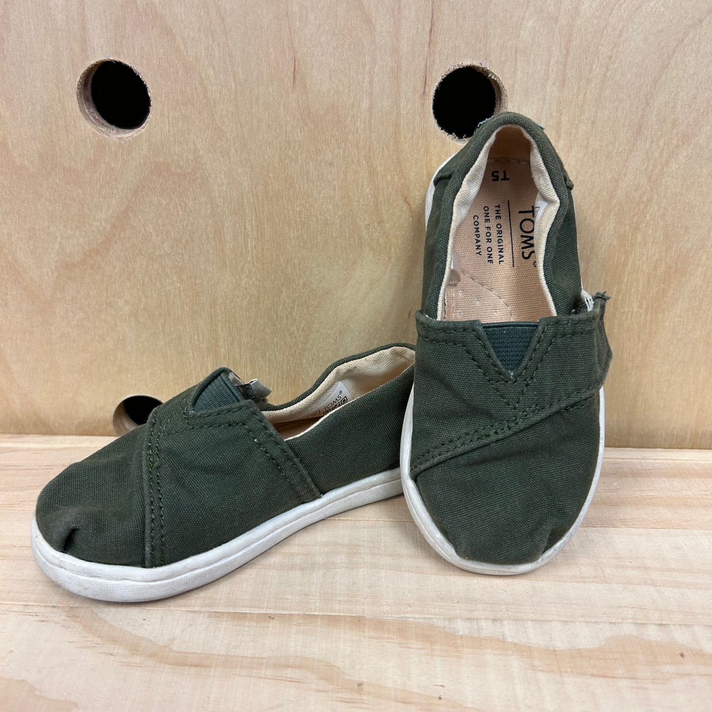 Green Canvas Slip Ons
