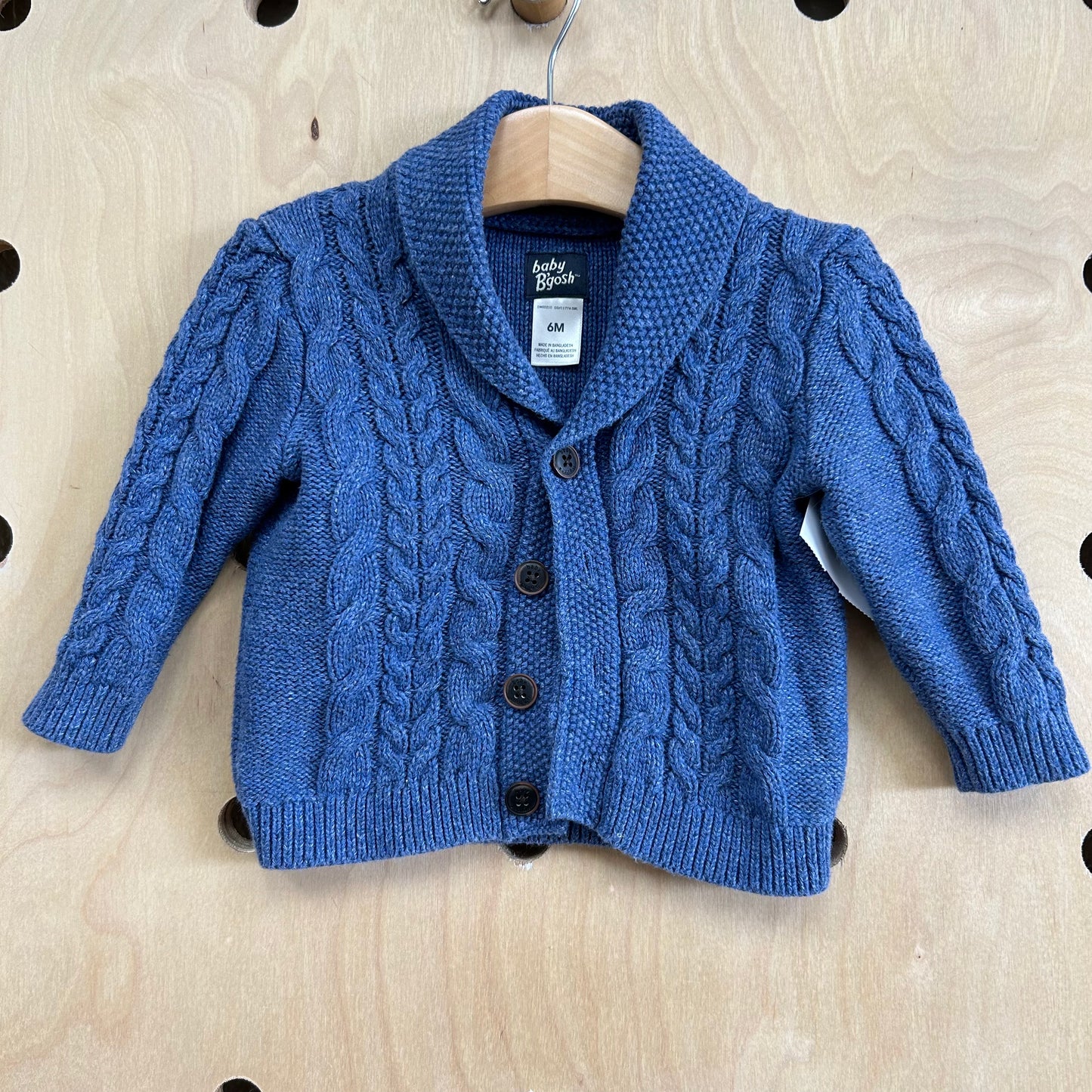 Blue Cable Knit Cardigan