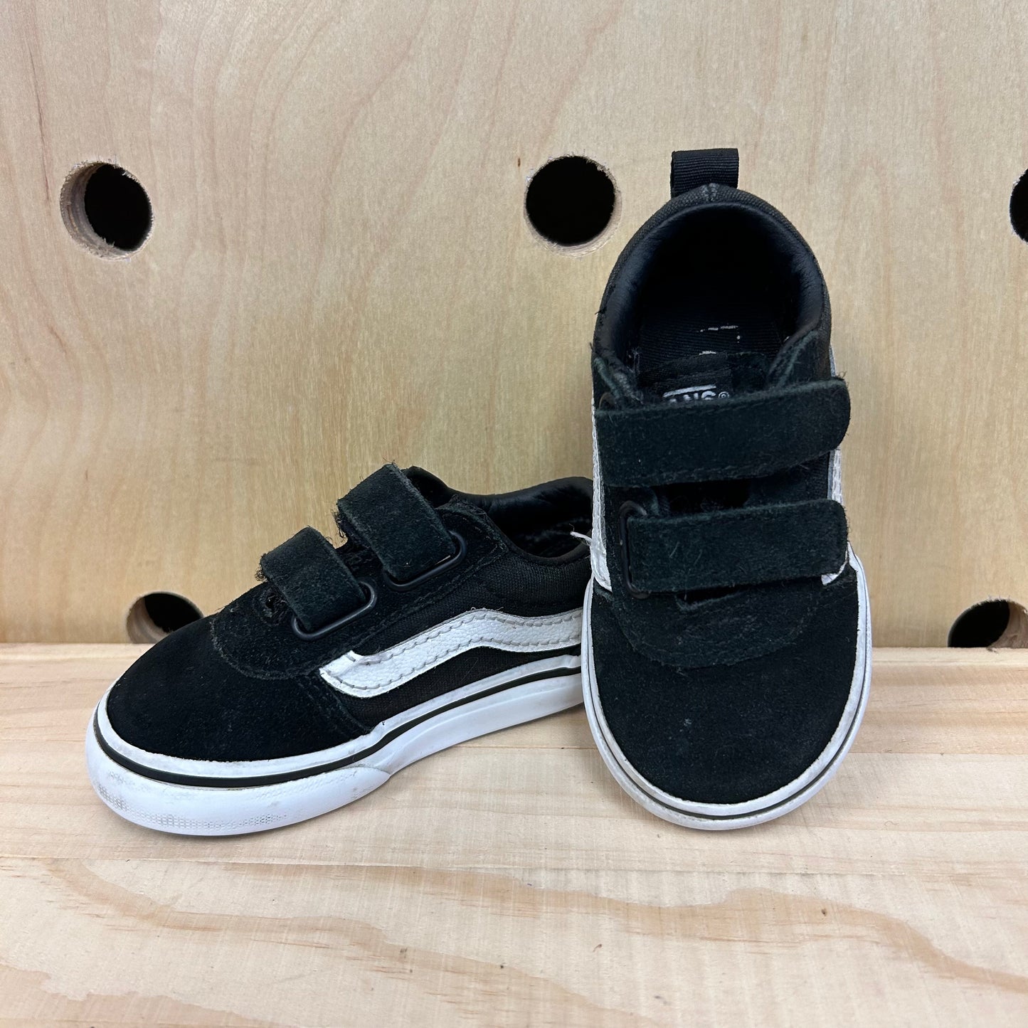 Black & White Velcro Low Tops