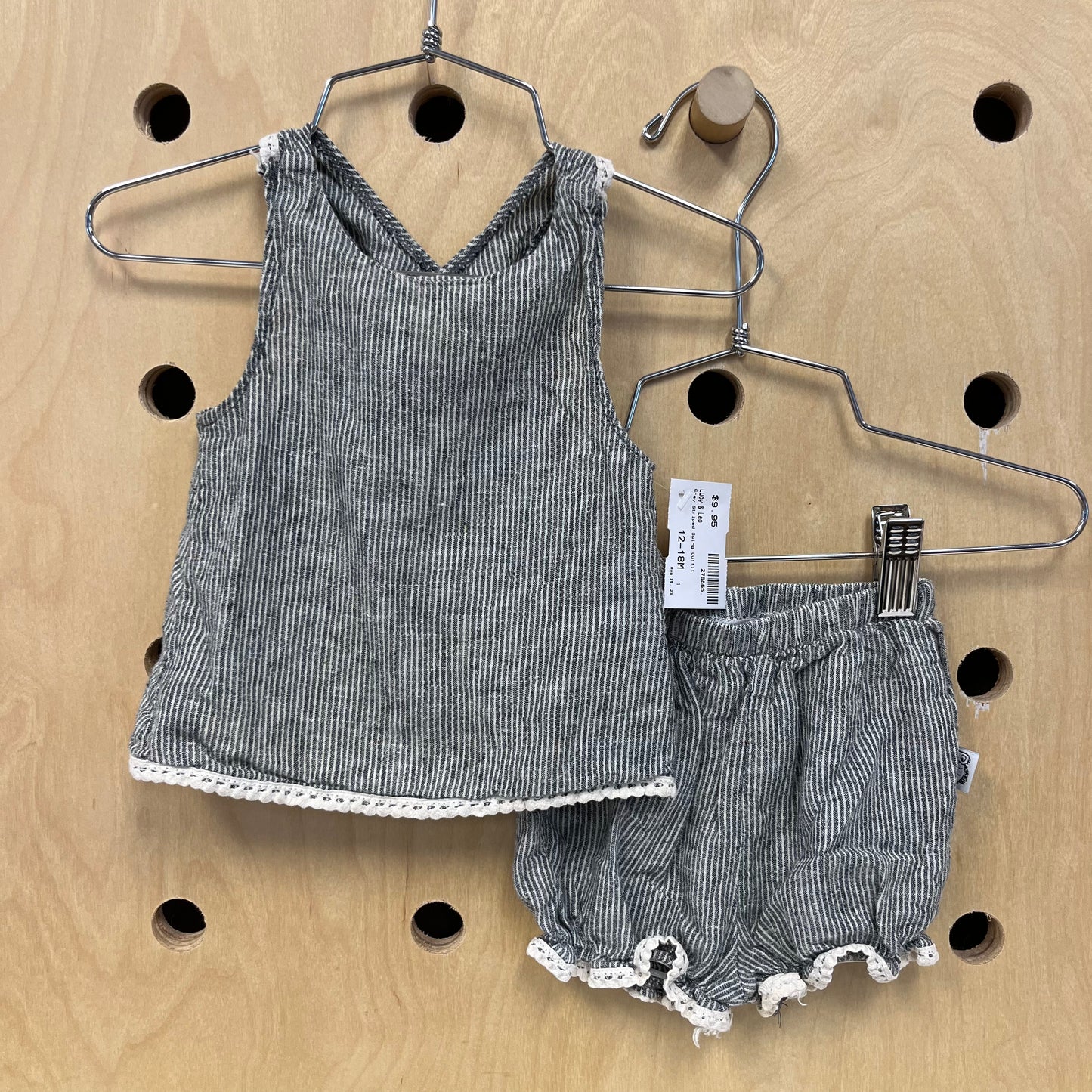 Grey Striped Swing Outfit