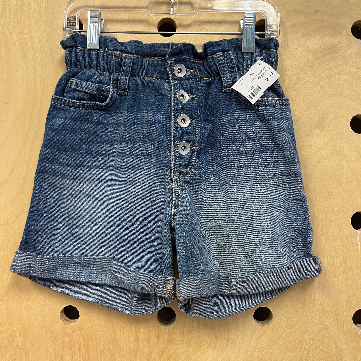 Paper Bag Waist Denim Shorts