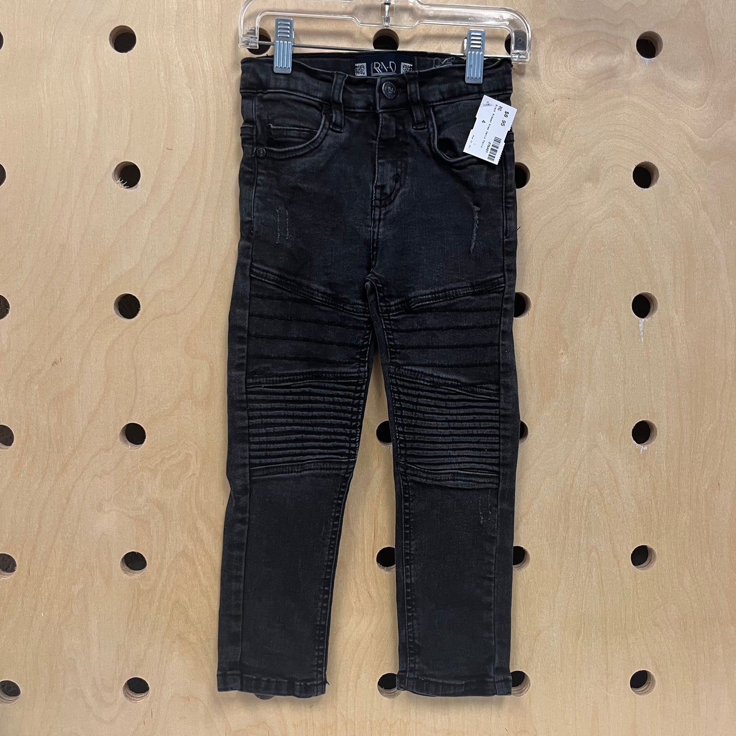 Black Distressed Moto Denim Pants