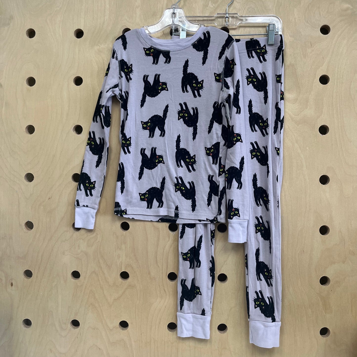 Lavender Black Kitty Pajamas