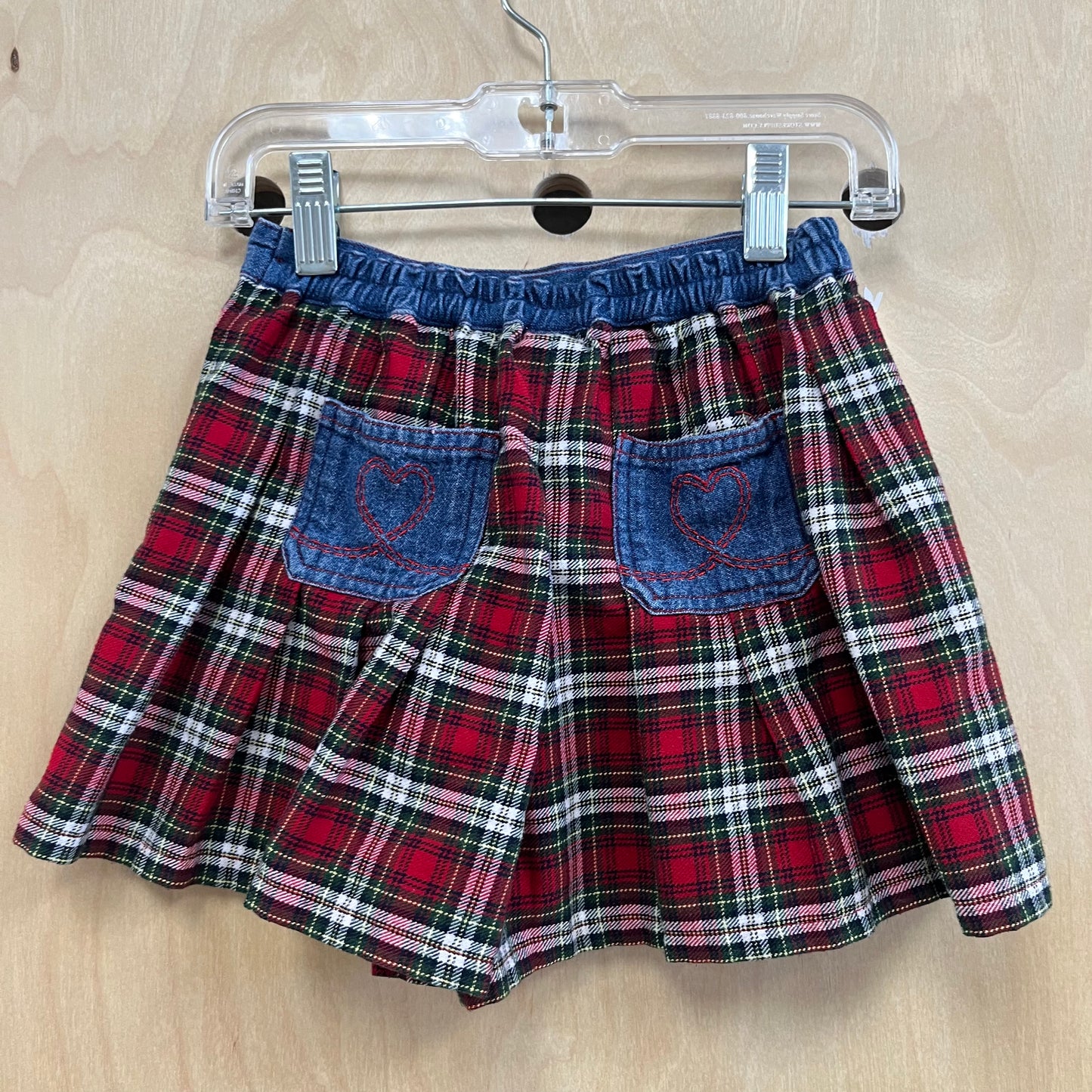 Denim Plaid Skirt