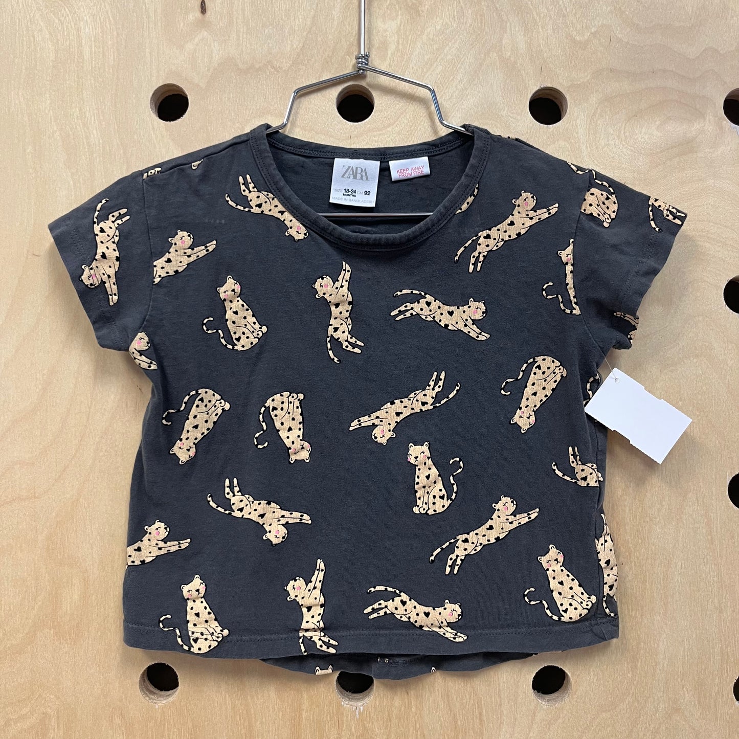 Grey Cheetah Heart Tee