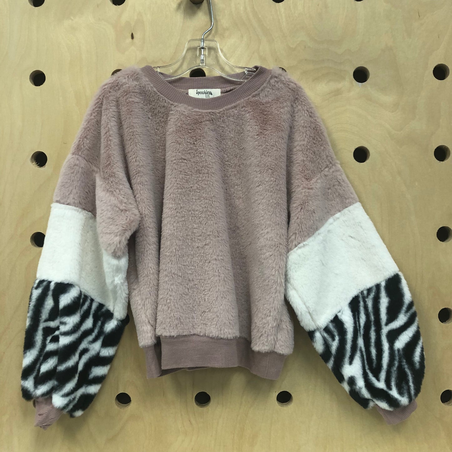 Pink & Zebra Faux Fur Sweater