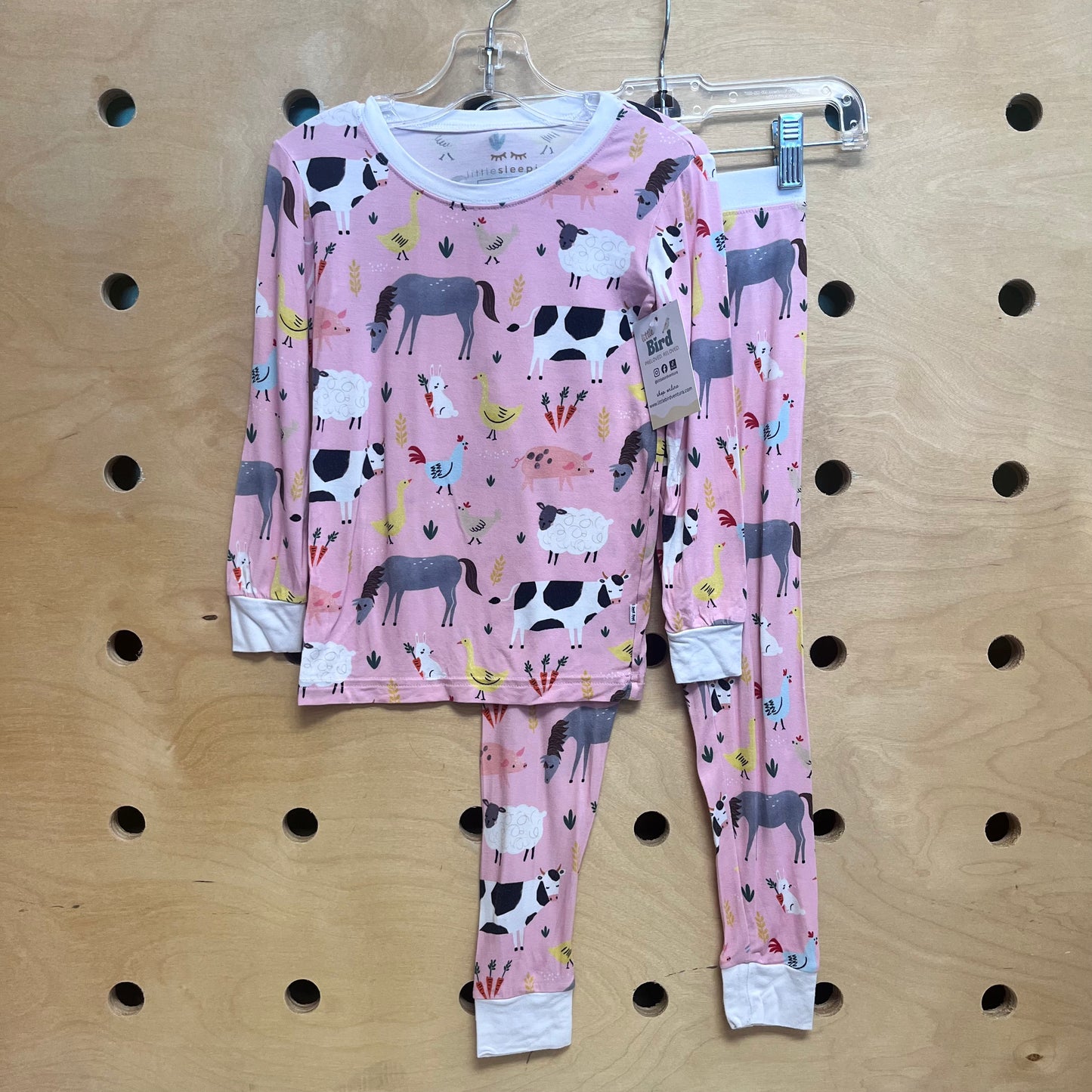 Pink Bamboo Barnyard PJ's