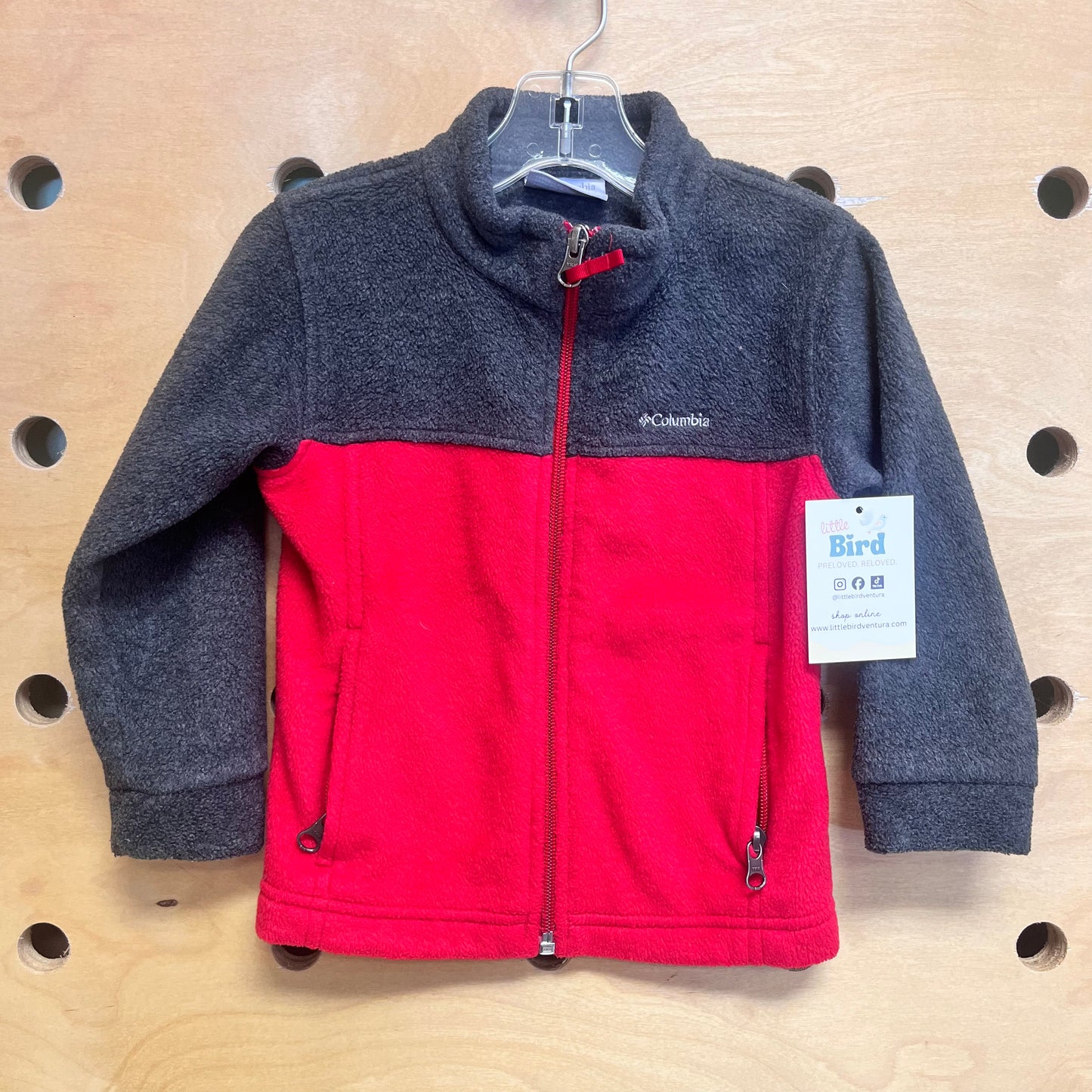 Red/Grey Fleece Zip Jacket