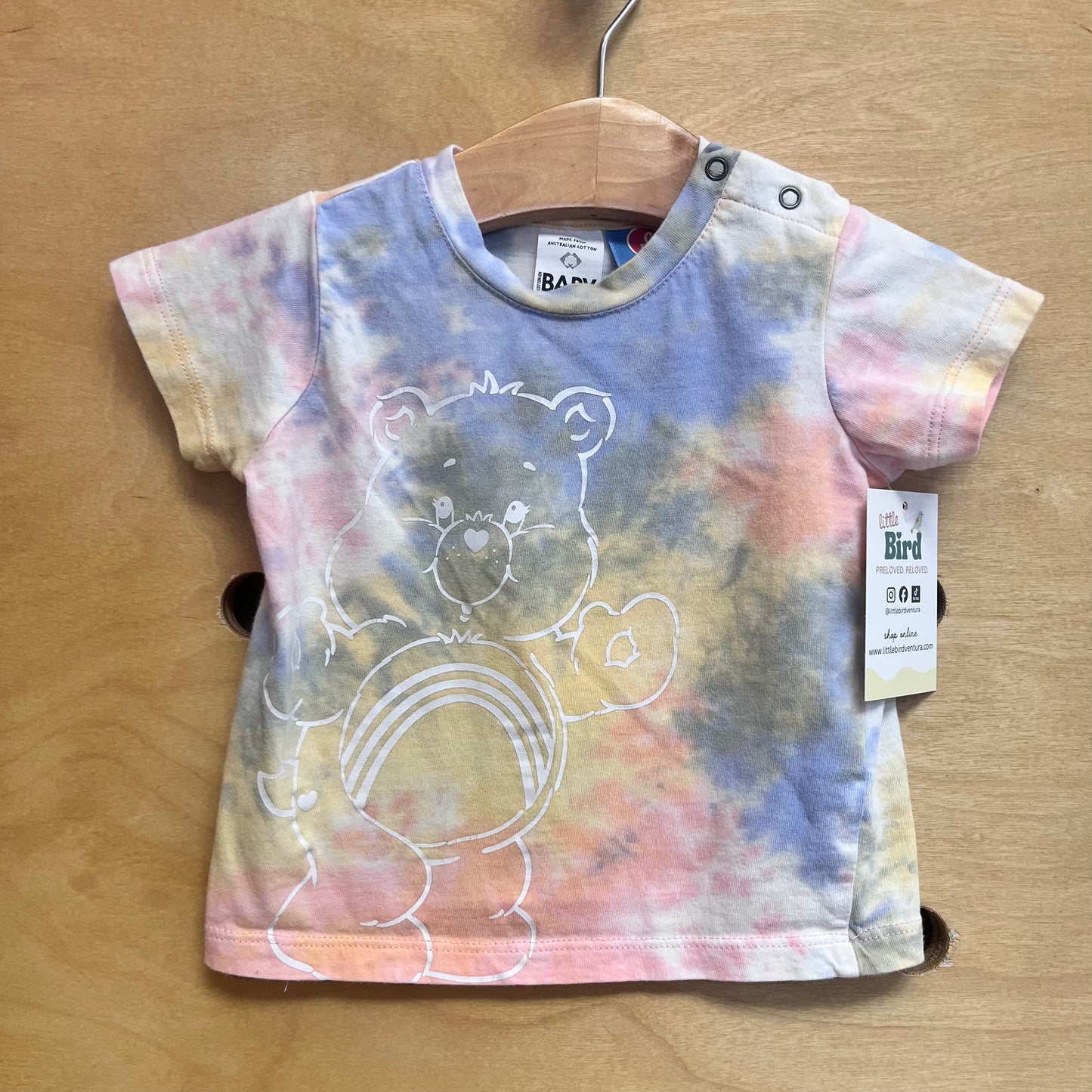 Pink/Blue Tie Dye Care Bear Tee