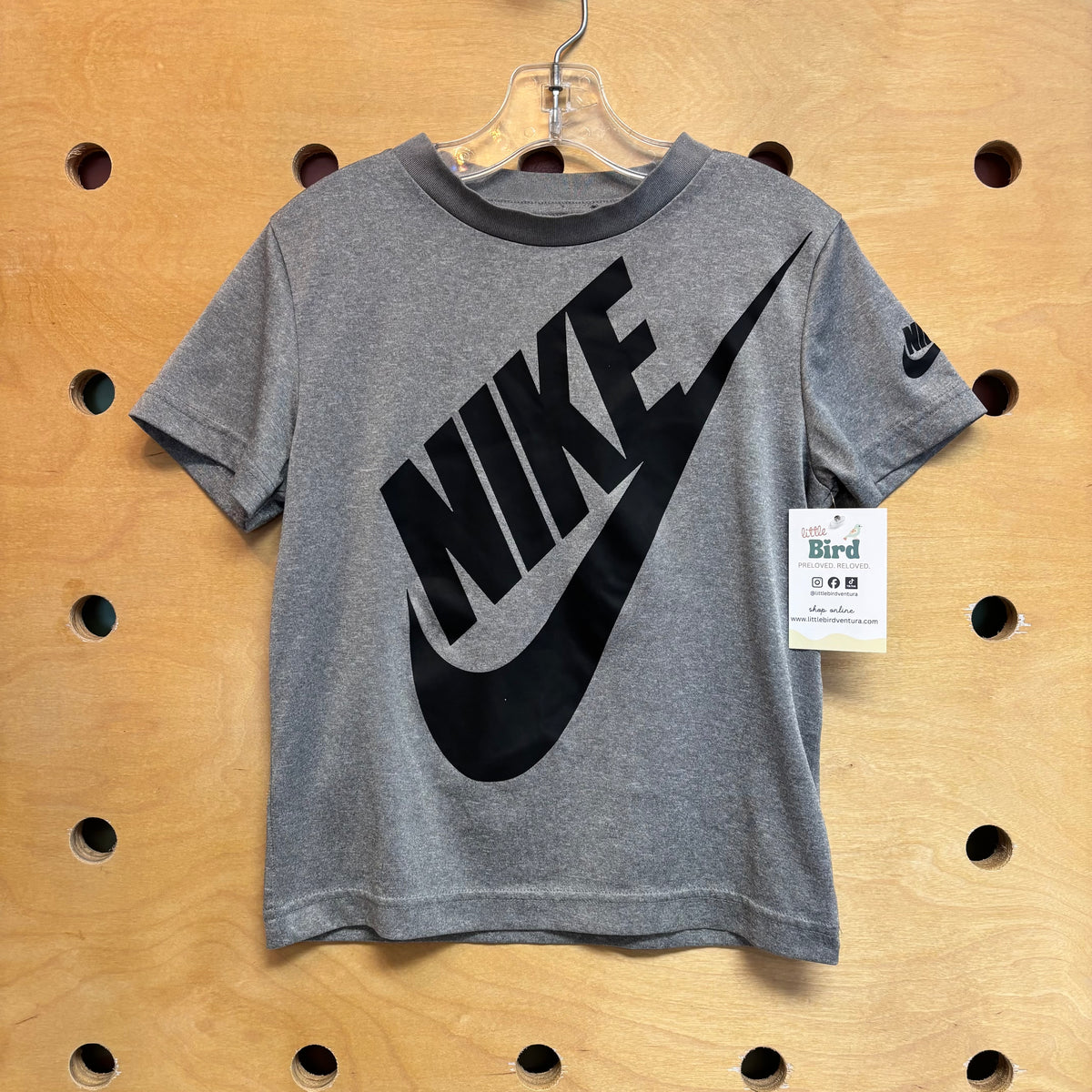 Grey/Black Logo Active Tee
