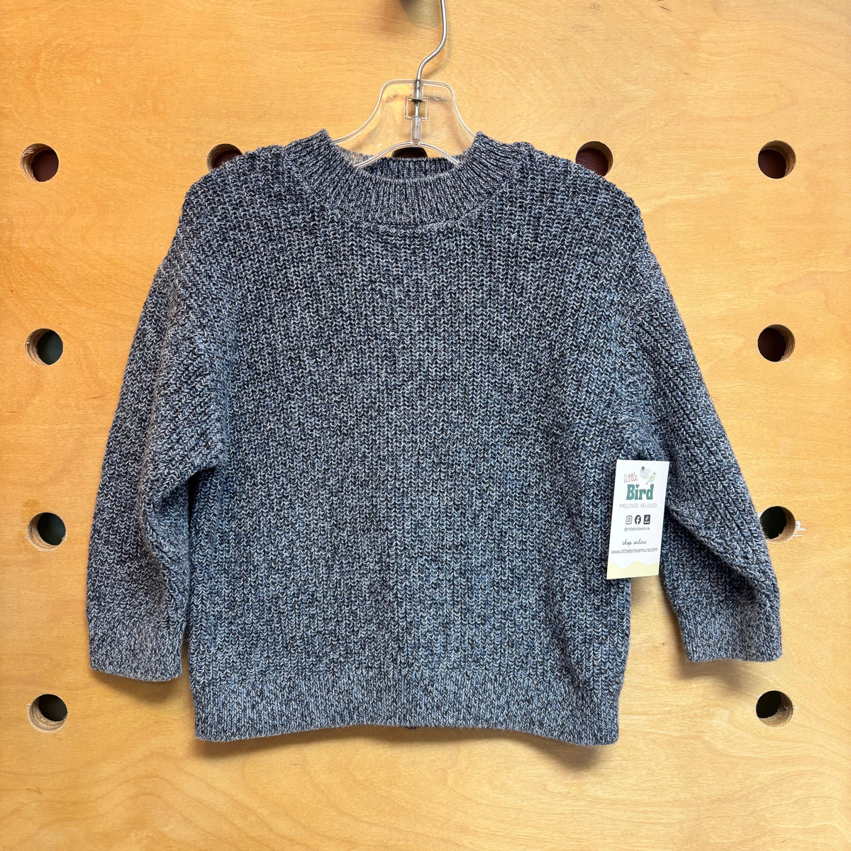 Blue Heathered Knit Sweater