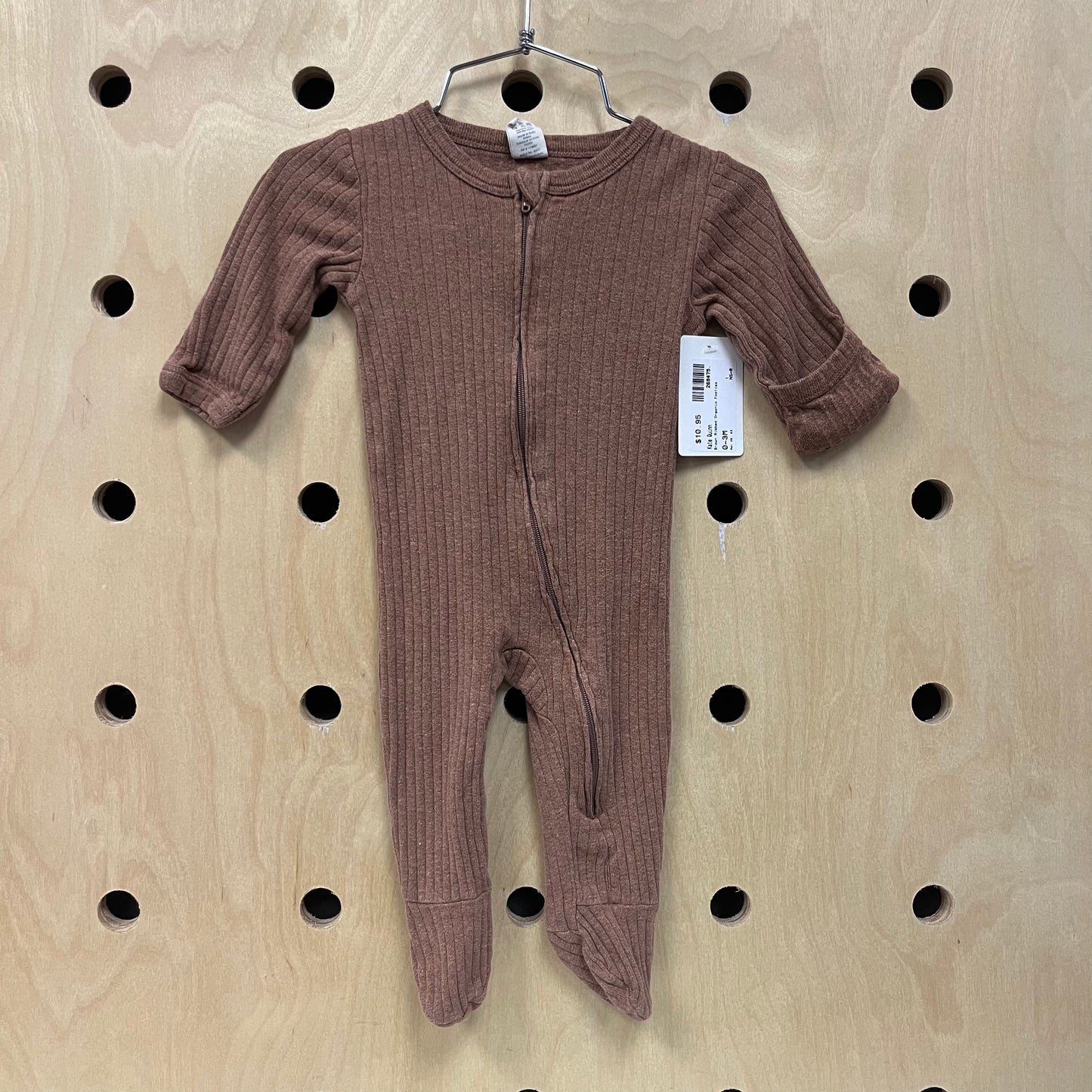 Brown Ribbed Organic Footies