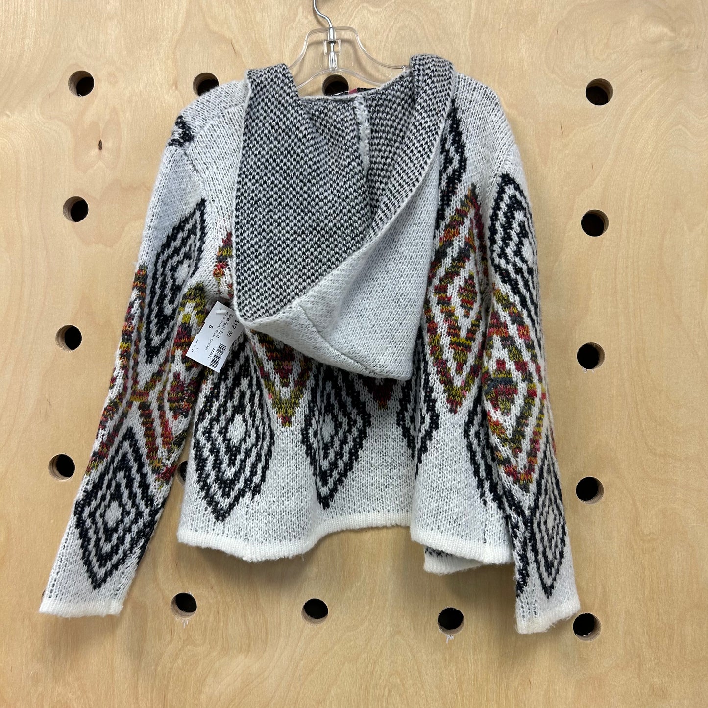 White Tribal Print Cardigan