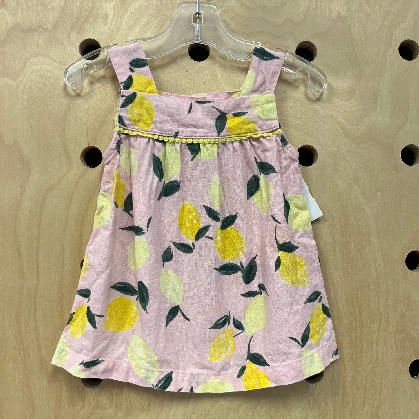 Pink Linen Blend Lemons Tank