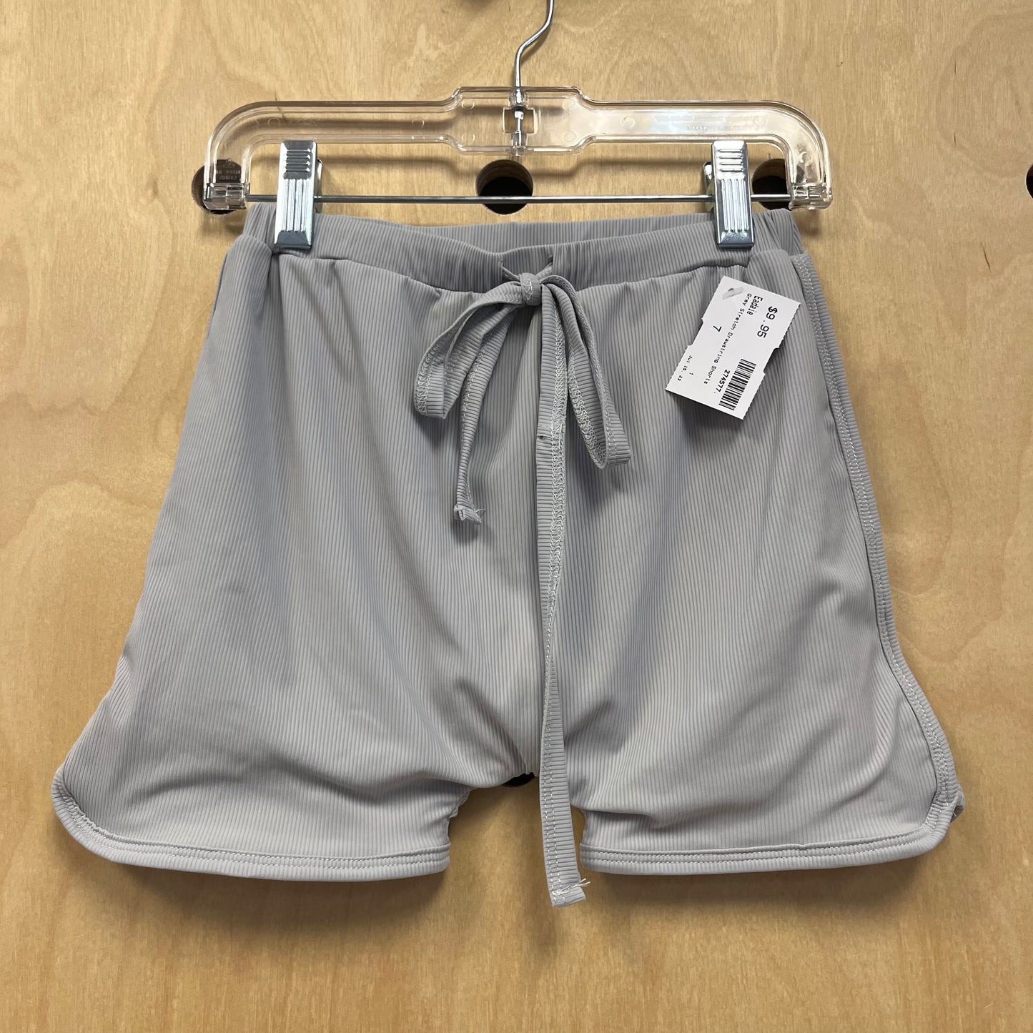 Grey Stretch Drawstring Shorts