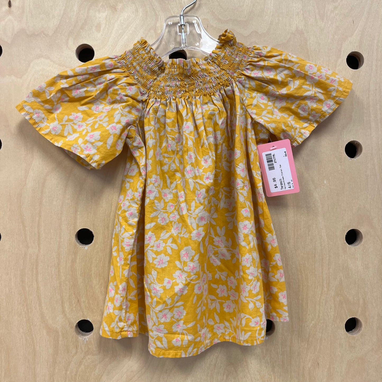 Yellow+Cream Floral Top