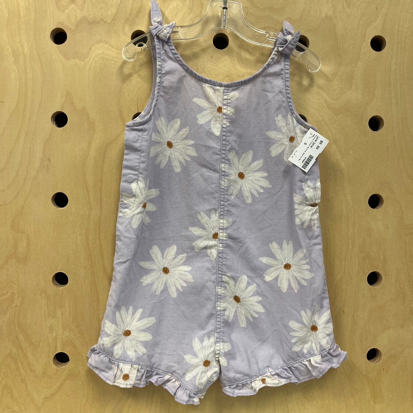 Purple Floral Ruffle Shorts Romper