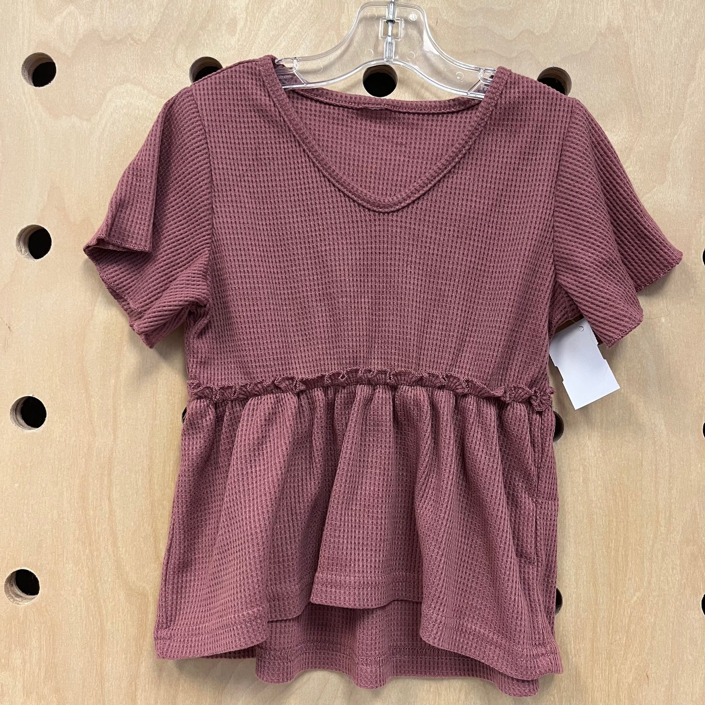 Red Waffle Knit Top