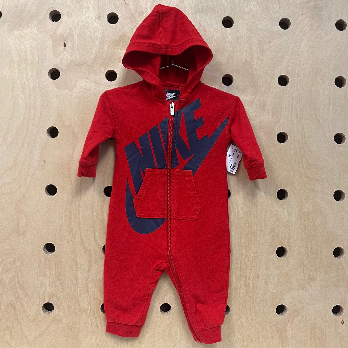 Red Hooded Zip Up Romper