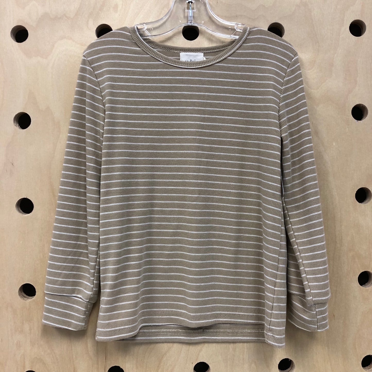 Tan & Cream Ribbed Top