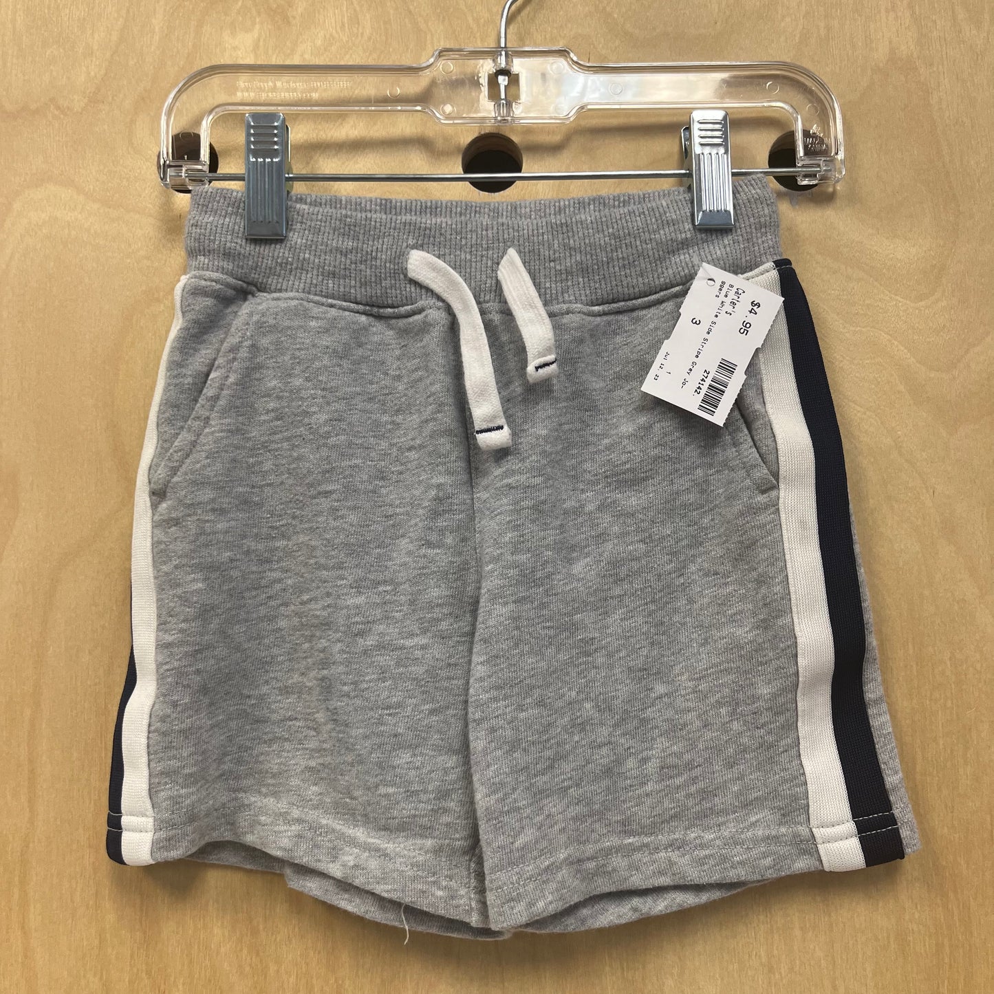Blue White Side Stripe Grey Shorts