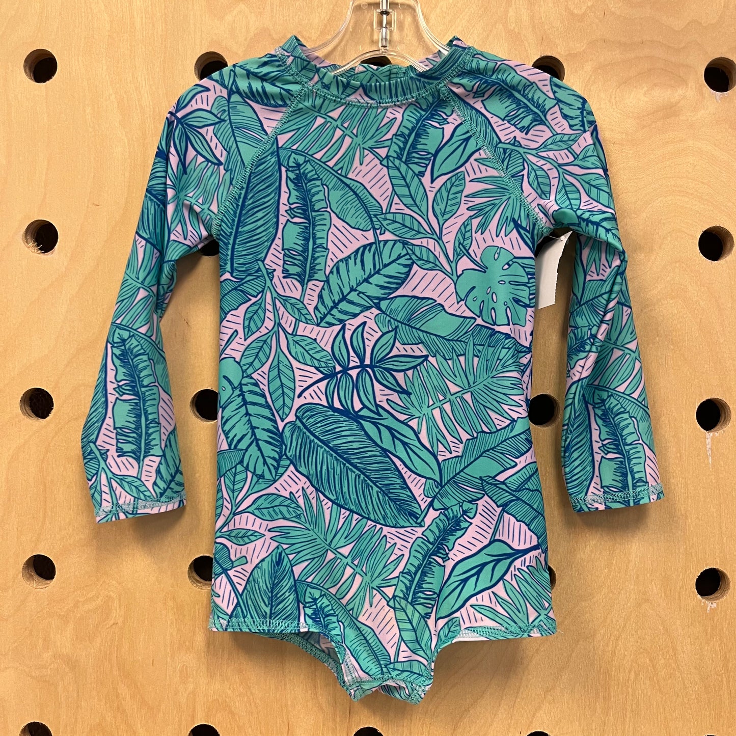 Tropical Leaf Long Sleeve Swimsuit