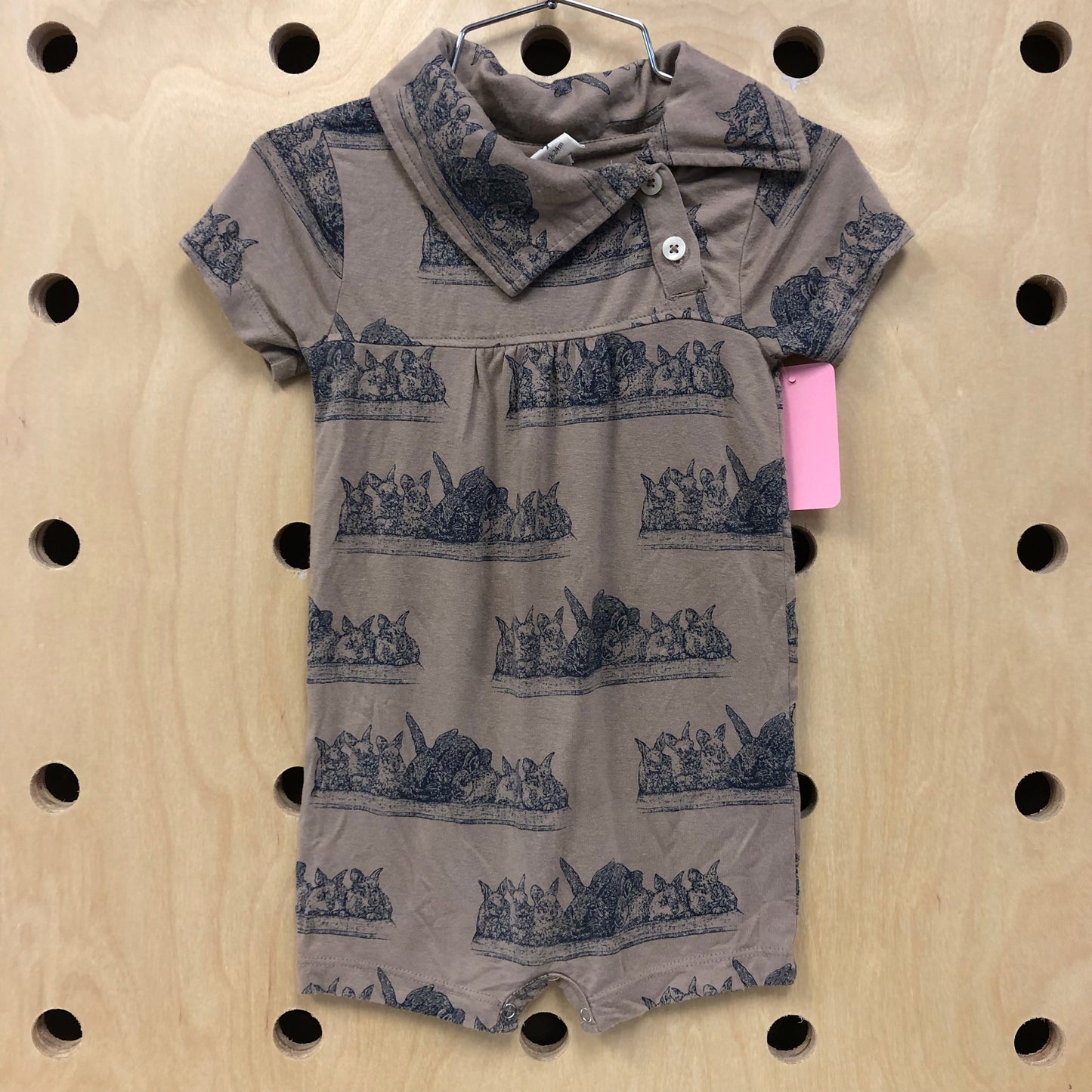 Greige Bamboo Bunny Romper