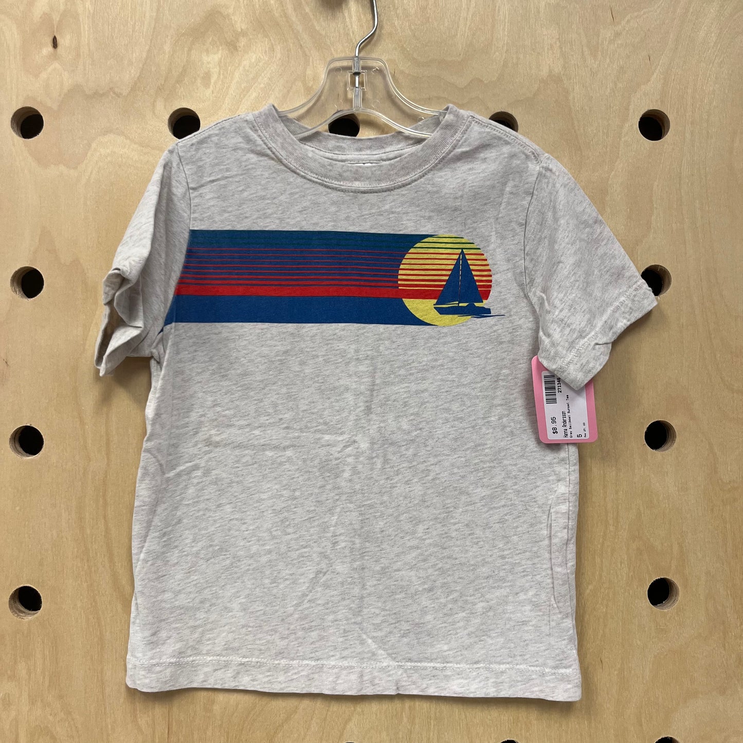 Grey Sailboat Sunset Tee