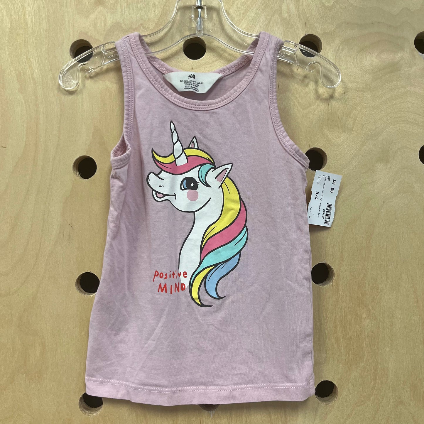 Pink Positive Mind Unicorn Tank