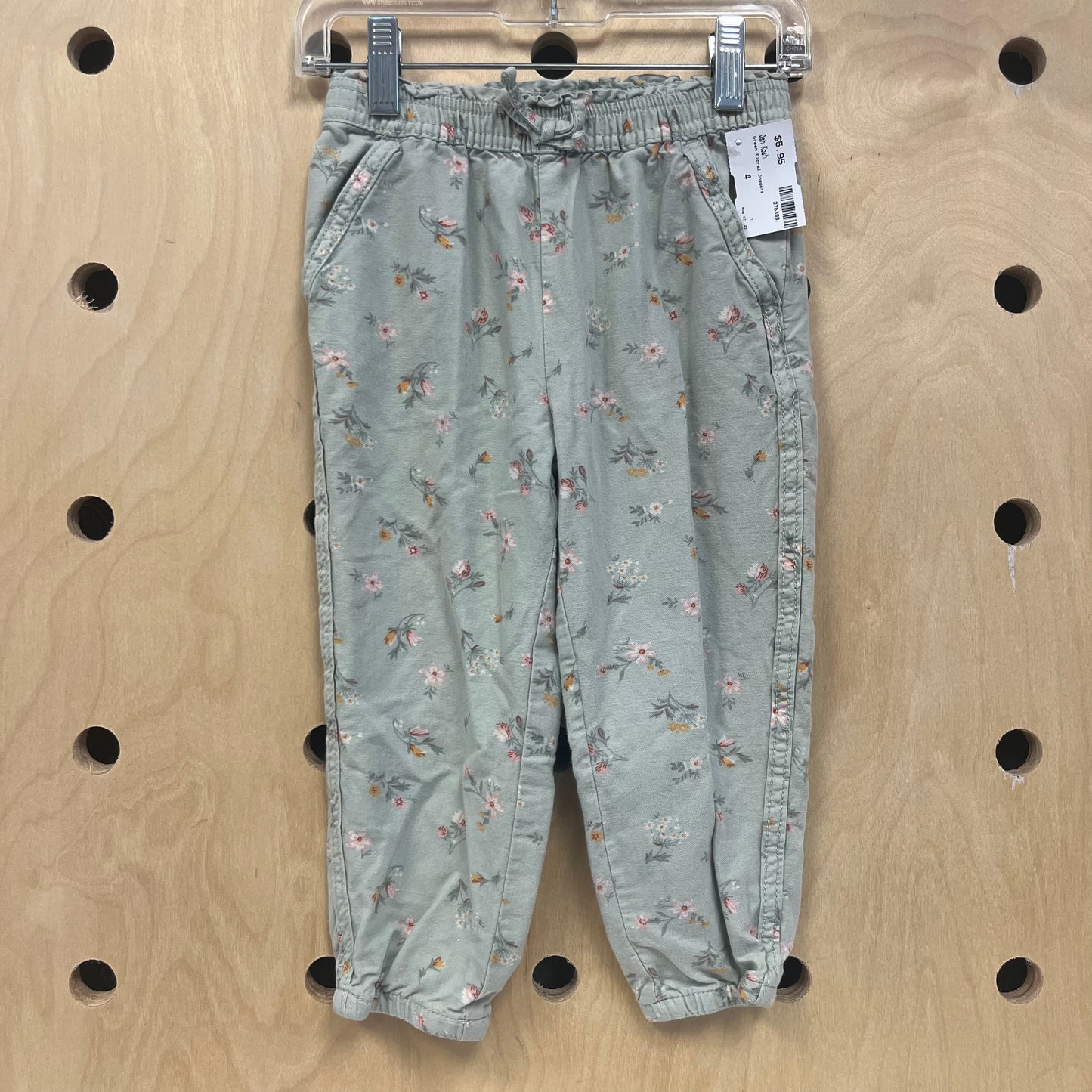 Green Floral Joggers
