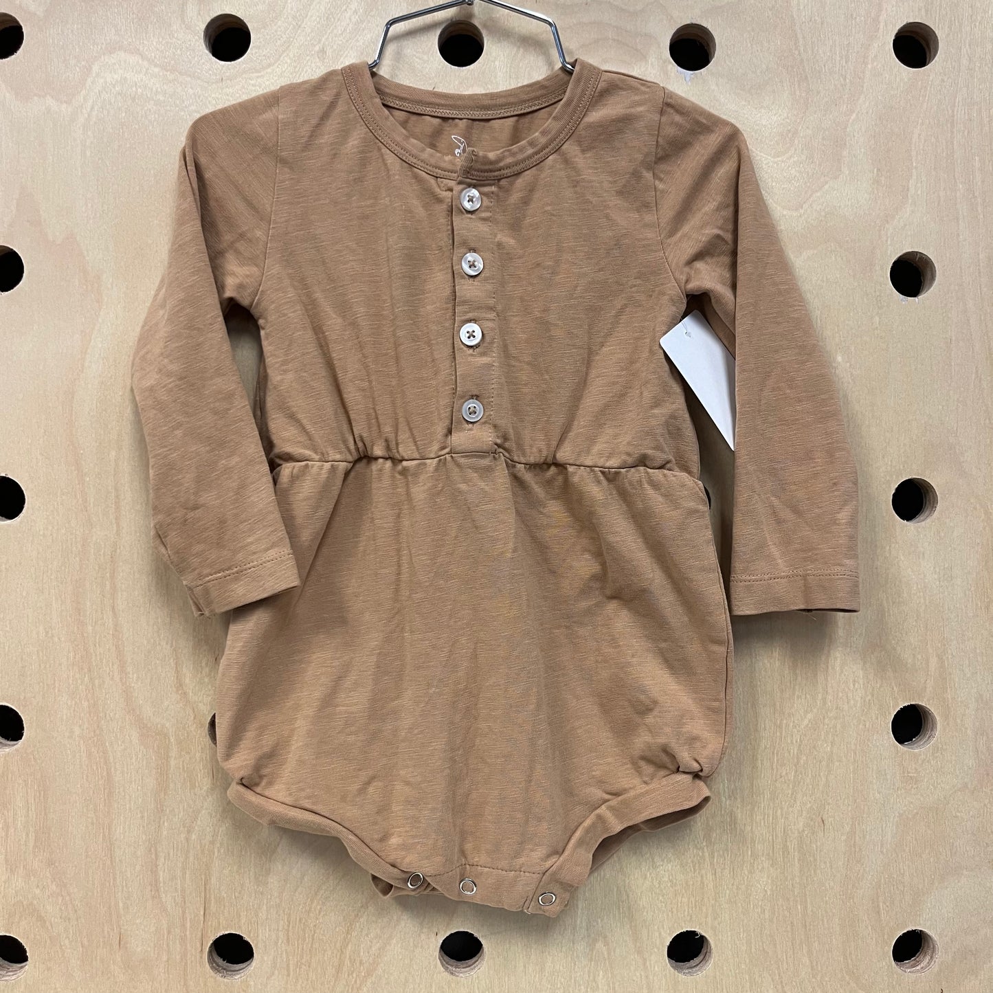 Camel Long Sleeve Bubble Romper