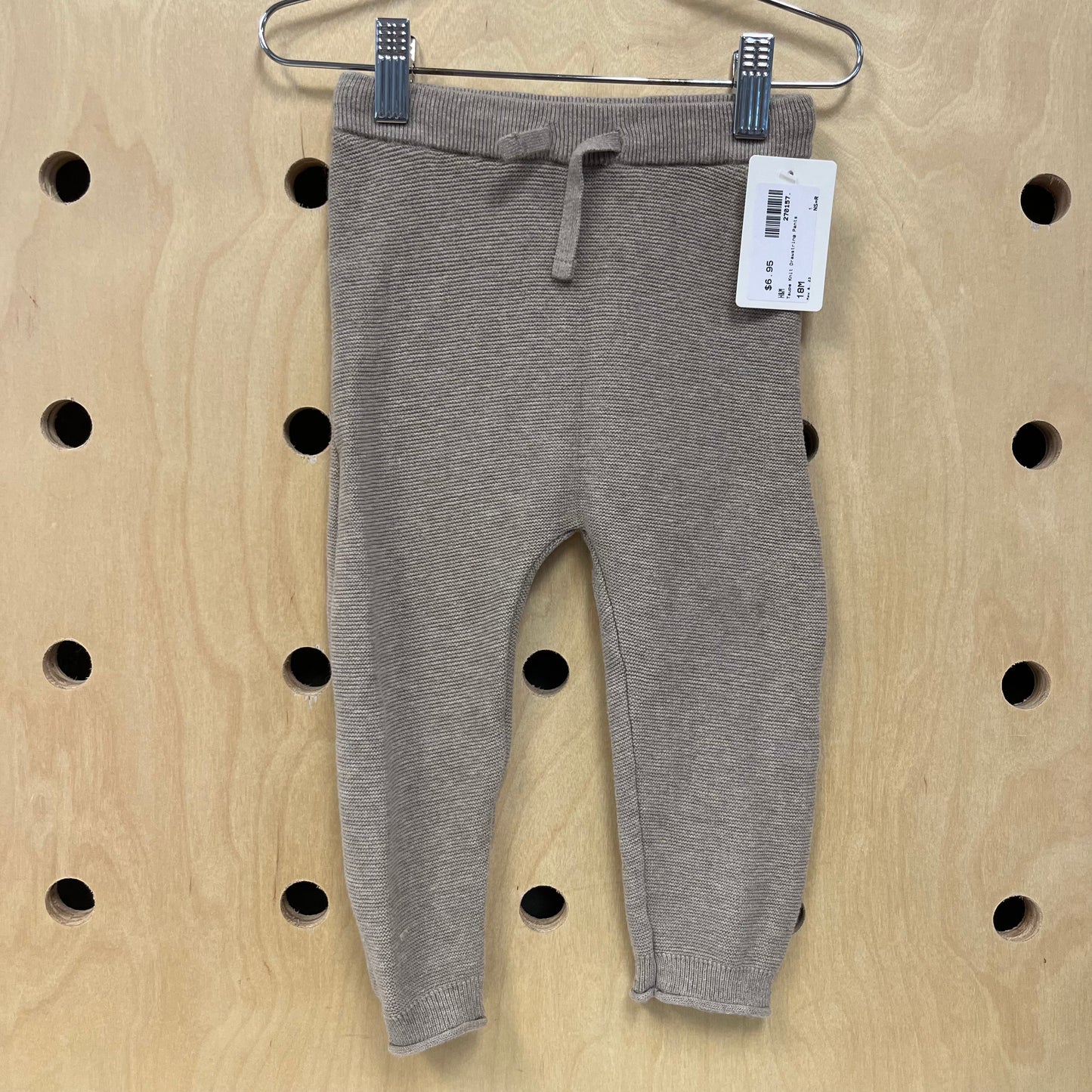 Taupe Knit Drawstring Pants