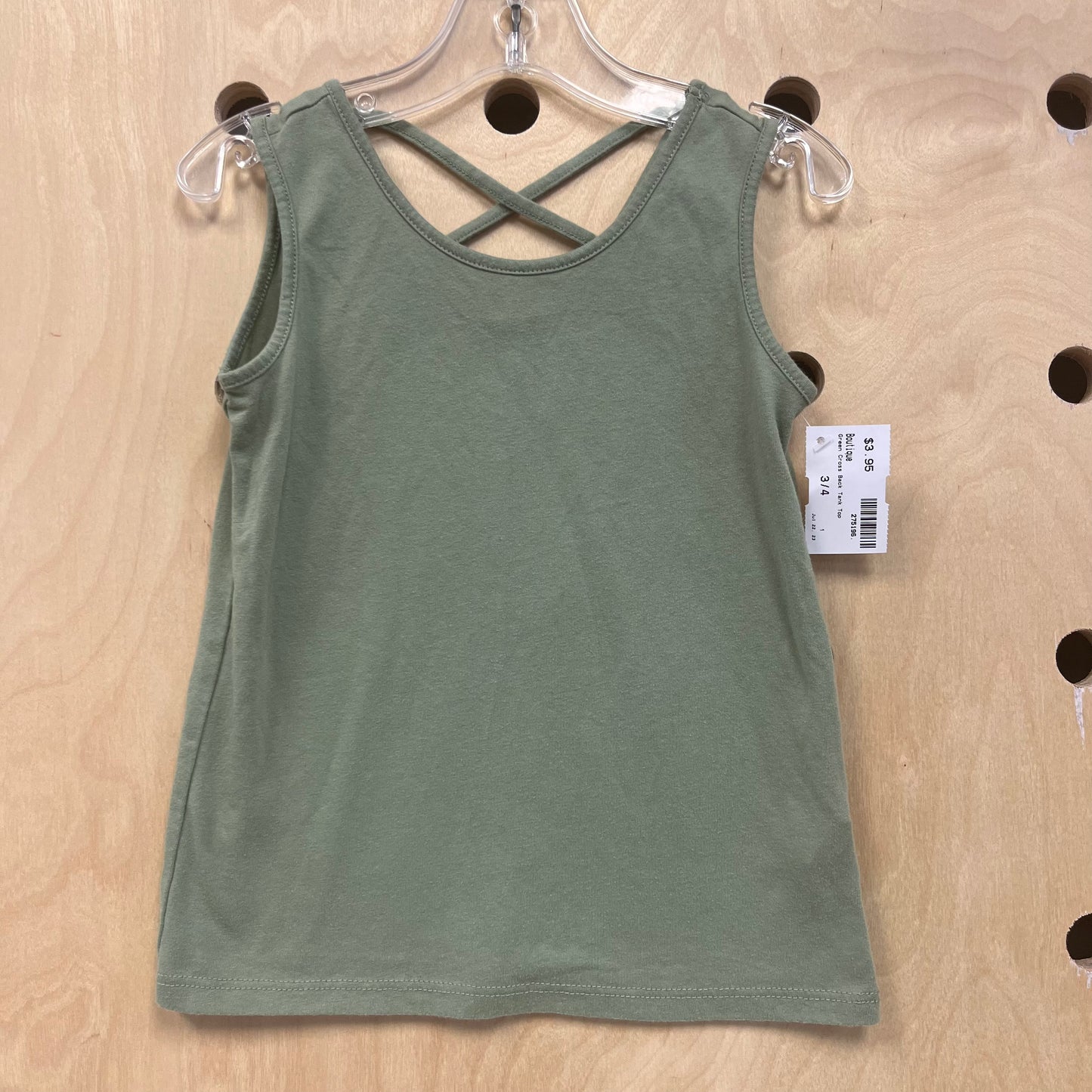 Green Cross Back Tank Top