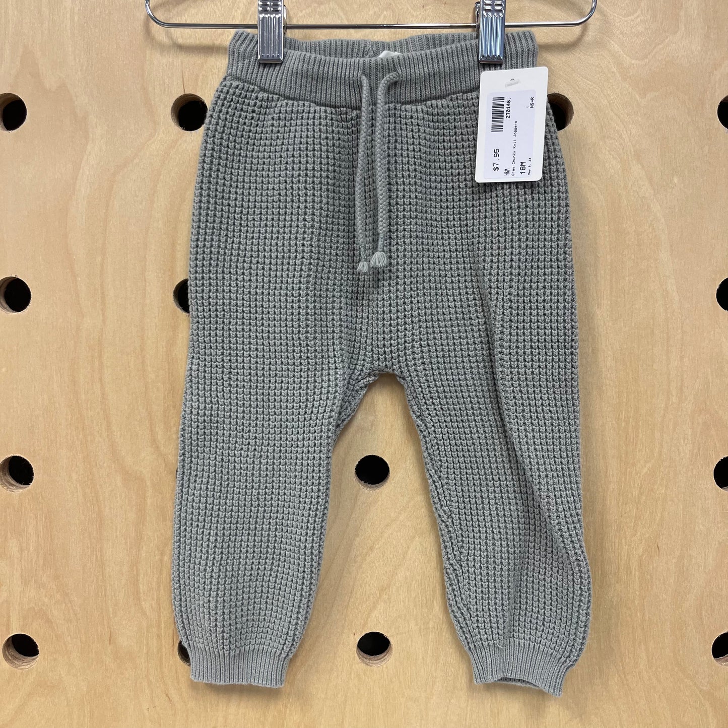 Grey Chunky Knit Joggers