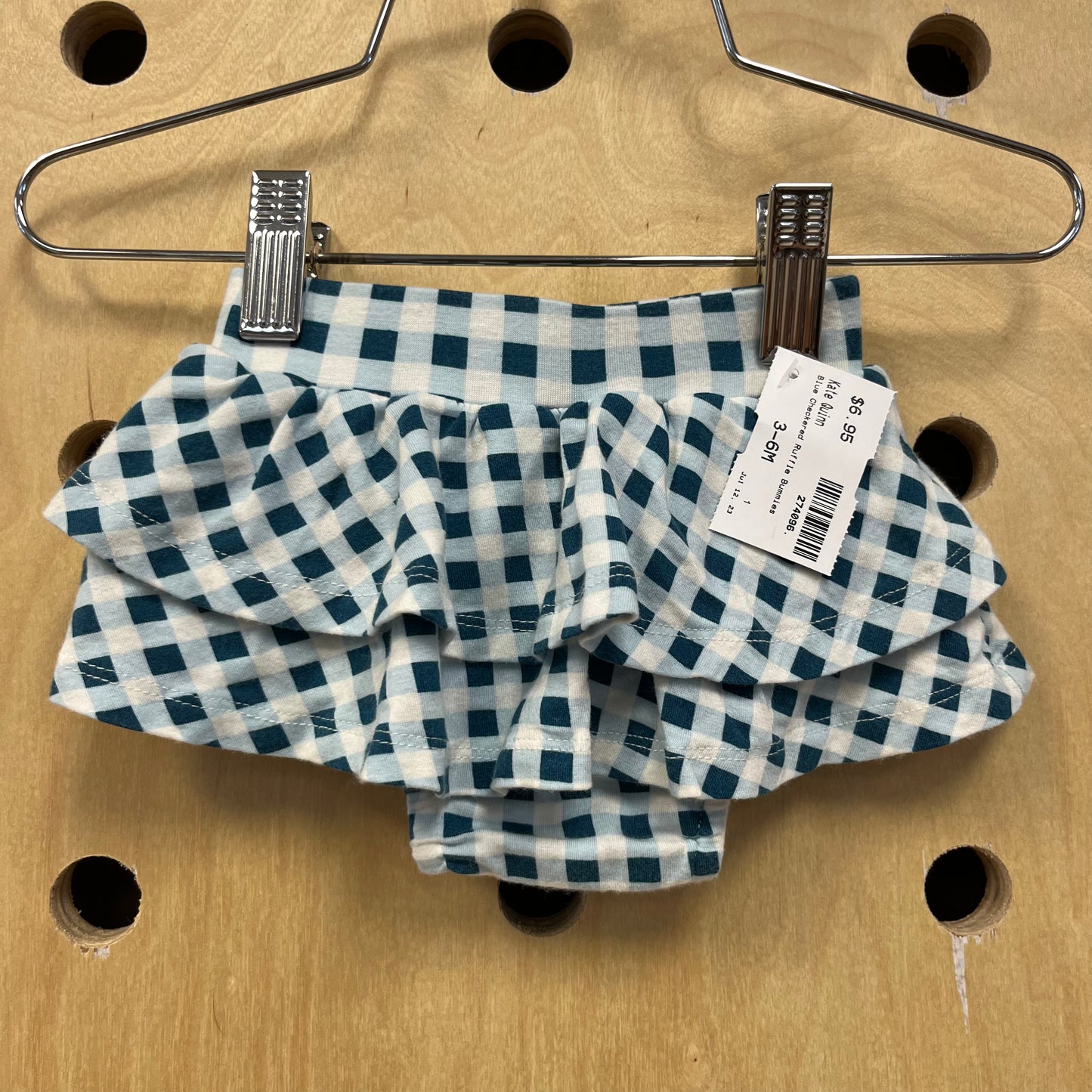 Blue Checkered Ruffle Bummies