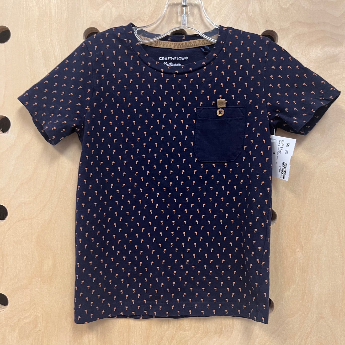 Dark Blue Palm Tree Tee